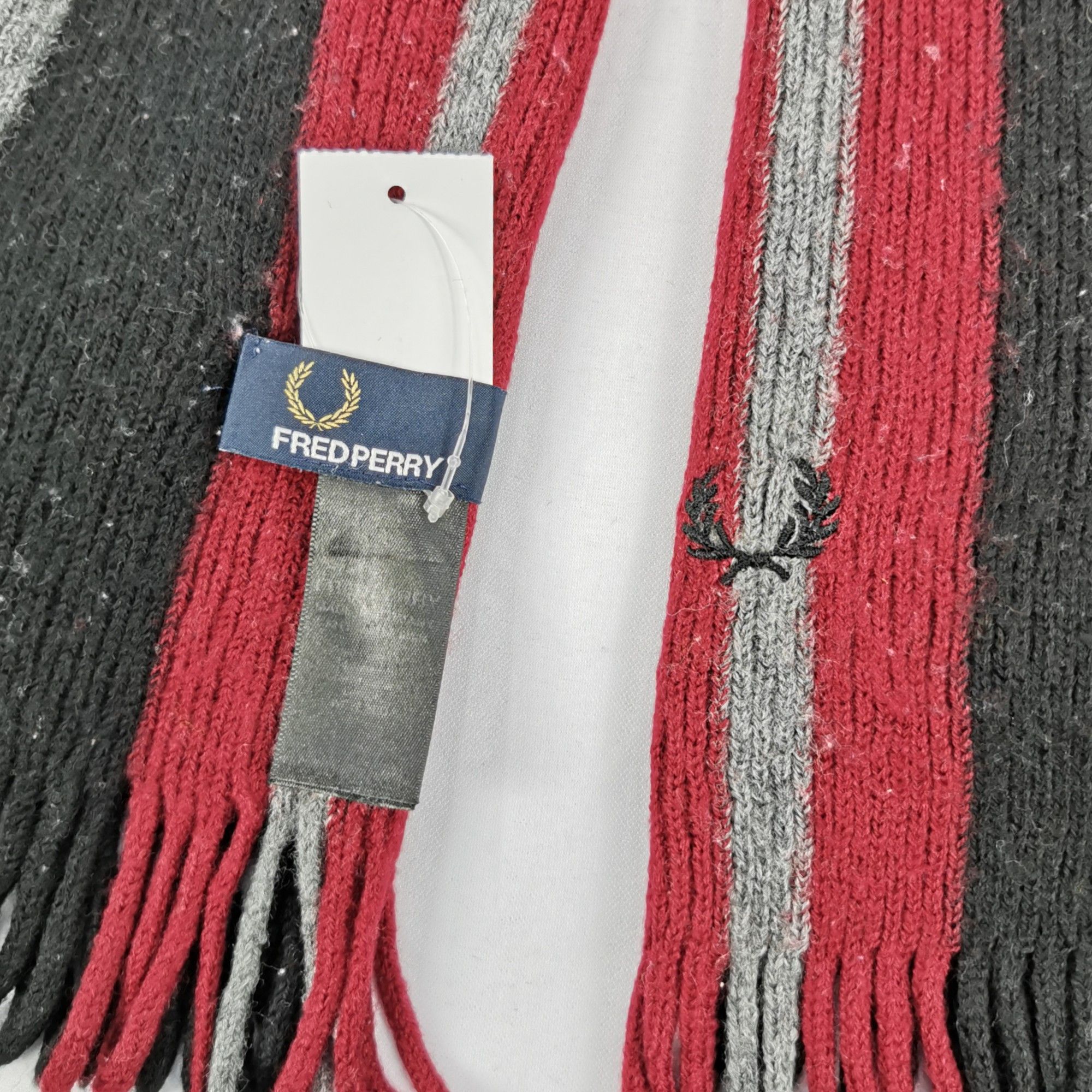 Fred Perry Vintage Fred Perry Scarf Knitted Muffler Wool Scarves Size ONE SIZE - 4 Thumbnail