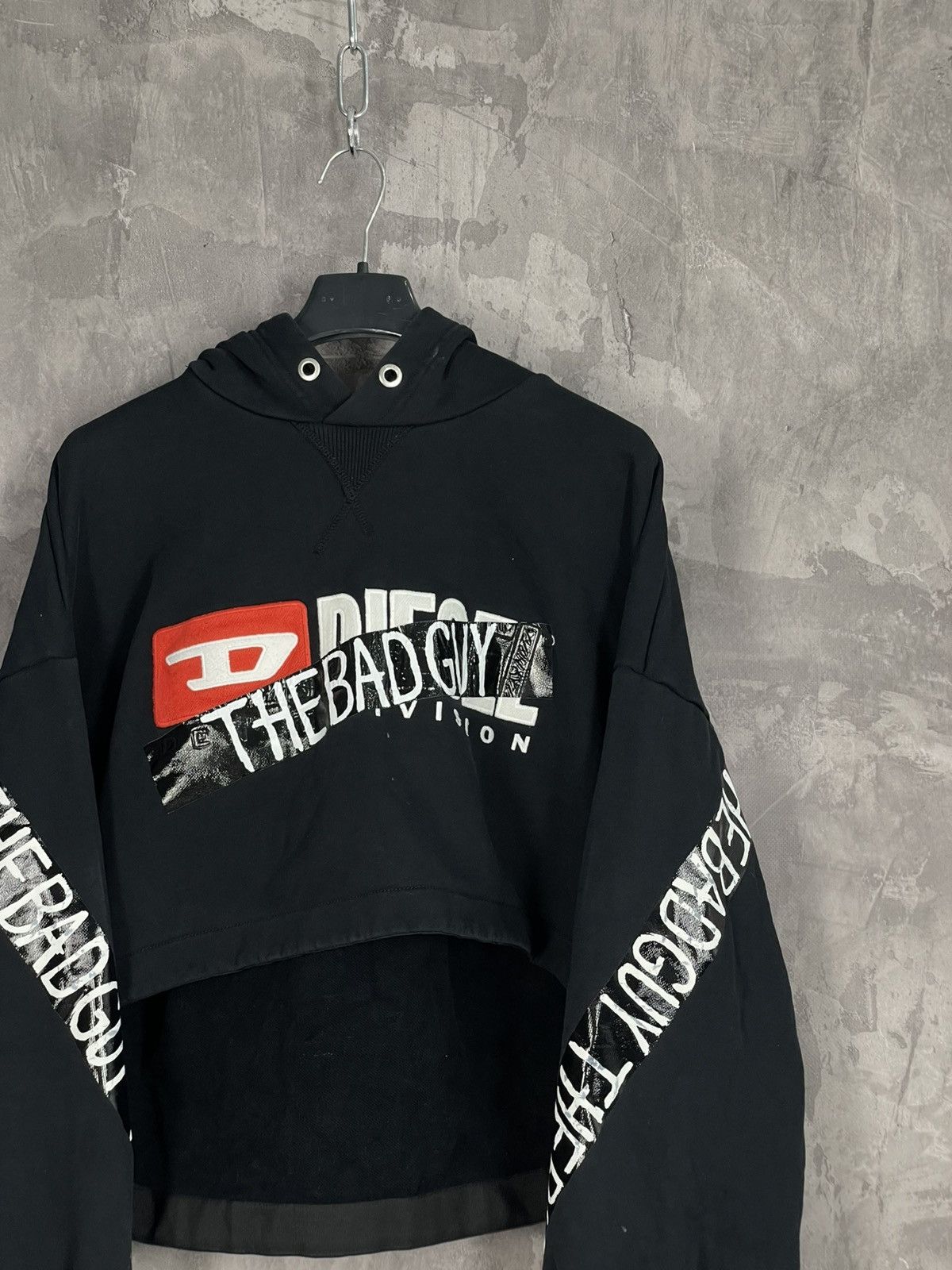 Diesel × Vintage 🔥VINTAGE DIESEL Y2K CROPPED BIG LOGO HOODIE🔥 Size L / US 10 / IT 46 - 4 Thumbnail