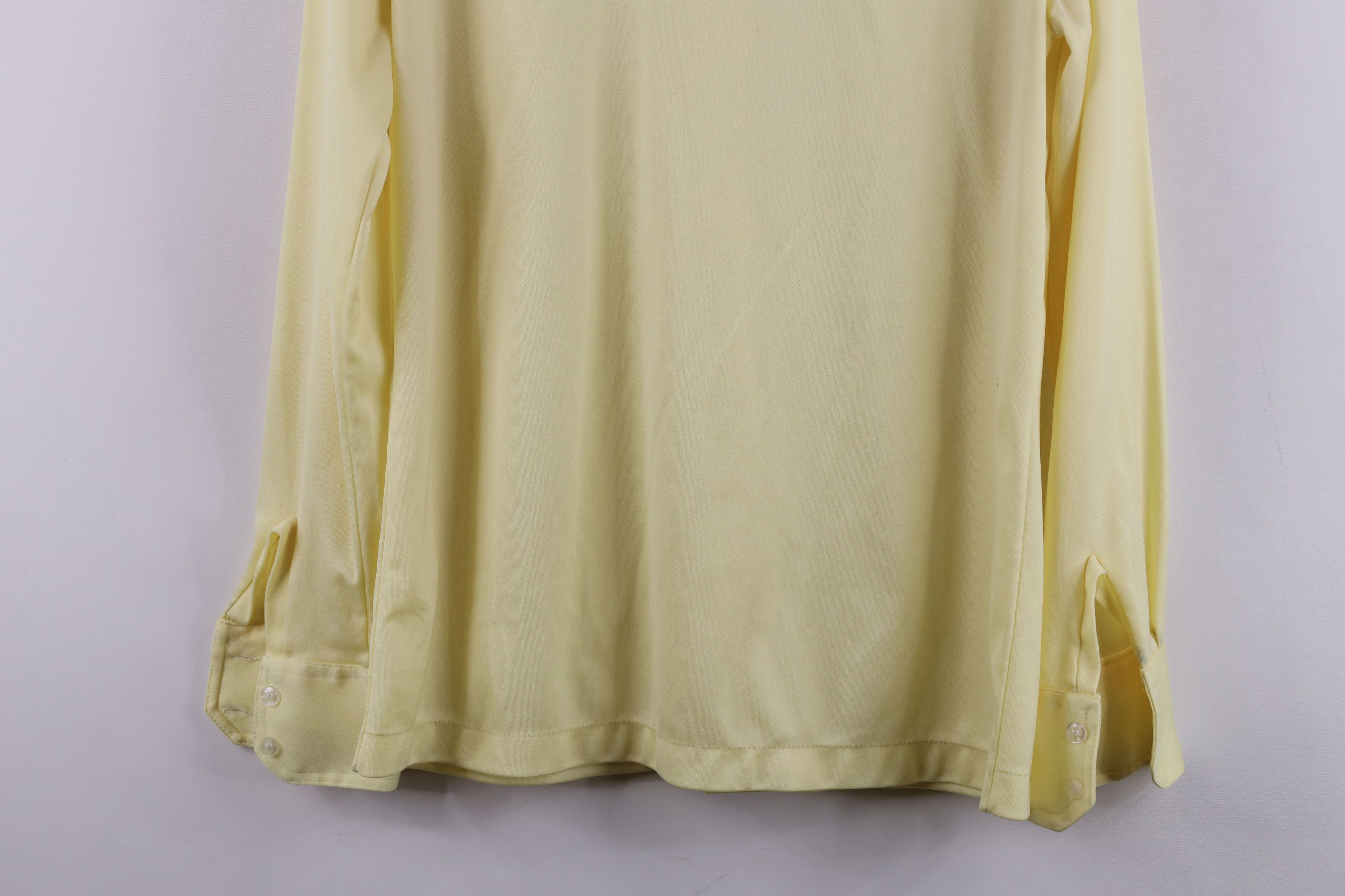 Vintage Vintage 70s Streetwear Knit Collared Button Shirt Yellow Size XXL / US 16-18 / IT 52-54 - 14 Thumbnail