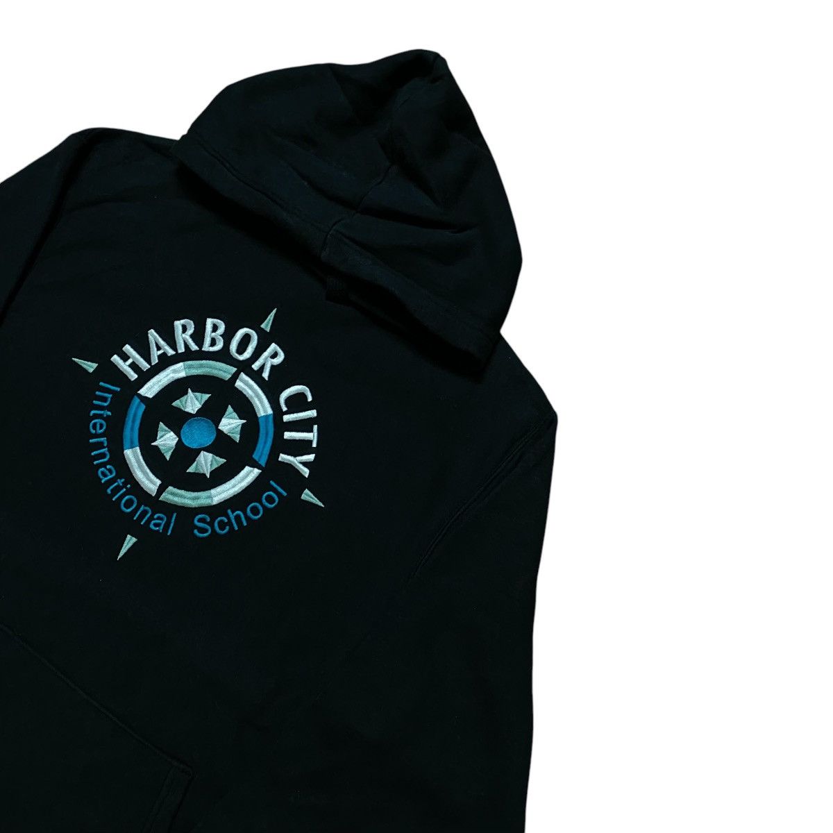 Vintage Vintage 90's Sport-Tek Harbor City Int. School Hoodies Size US M / EU 48-50 / 2 - 2 Thumbnail