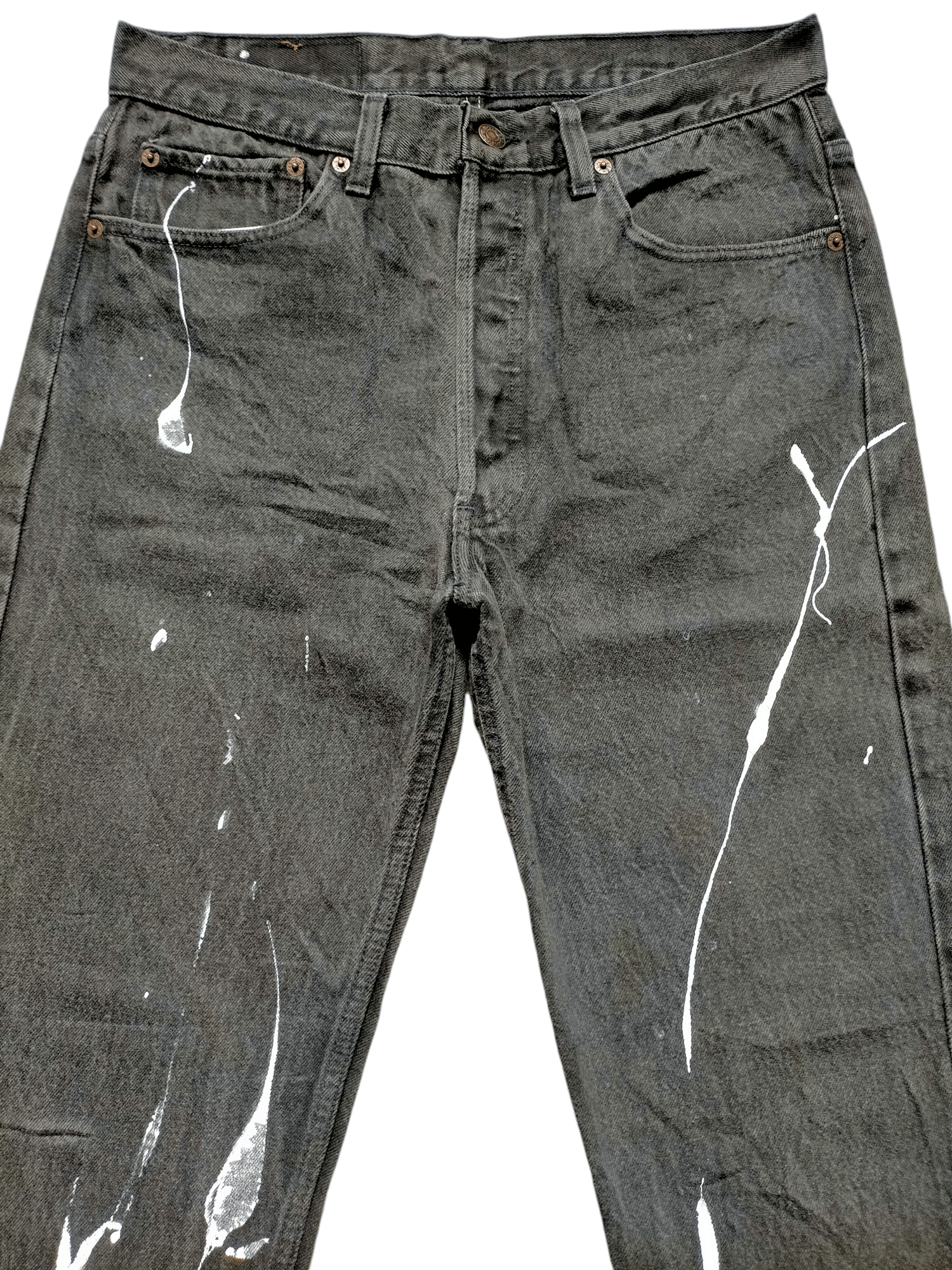 Levi's Vintage 80s-90s Levis Super Black Usa Painted Denim Size US 32 / EU 48 - 3 Thumbnail
