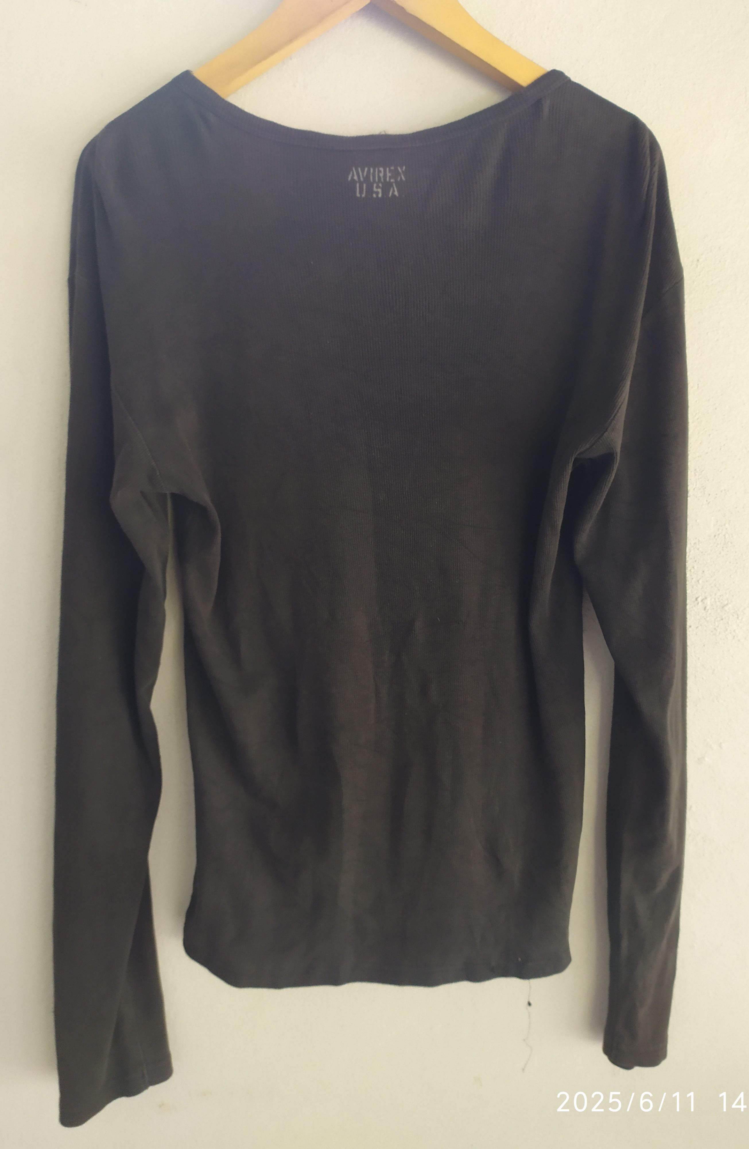 If Six Was Nine × Japanese Brand × Vintage Vintage Avirex Long Sleeve Shirt Black Size US L / EU 52-54 / 3 - 2 Thumbnail