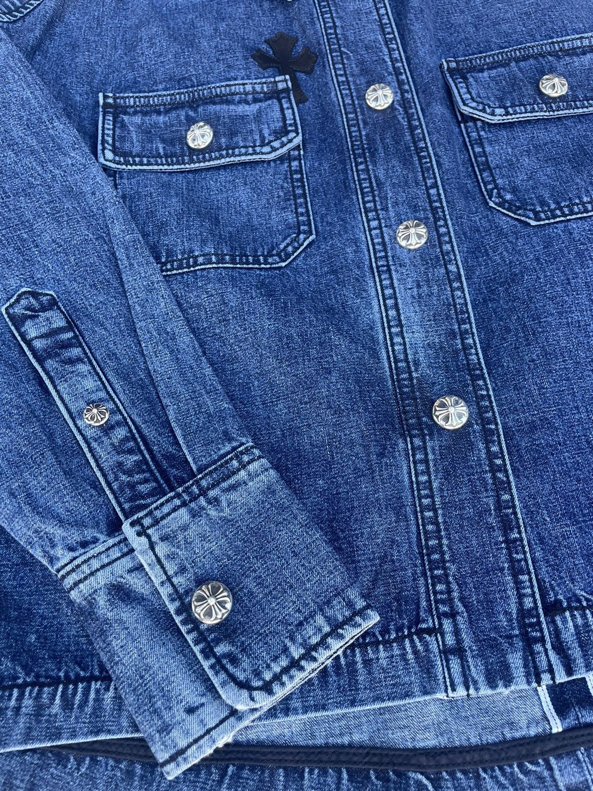 Chrome Hearts Chrome Hearts Lucky Cross Patch Denim Jacket Size XS / US 0-2 / IT 36-38 - 5 Thumbnail