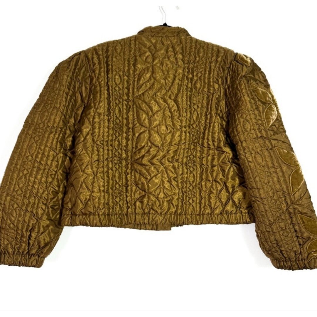 Free People NWT Quinn Quilted Jacket $198 X-LARGE Teal Combo Off-White Size L / US 10 / IT 46 - 6 Thumbnail
