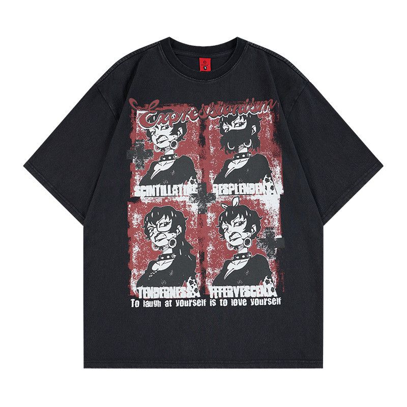 Japanese Brand Vintage Anime Character Print Washed & Distressed T-Shirt Size US M / EU 48-50 / 2 - 1 Thumbnail