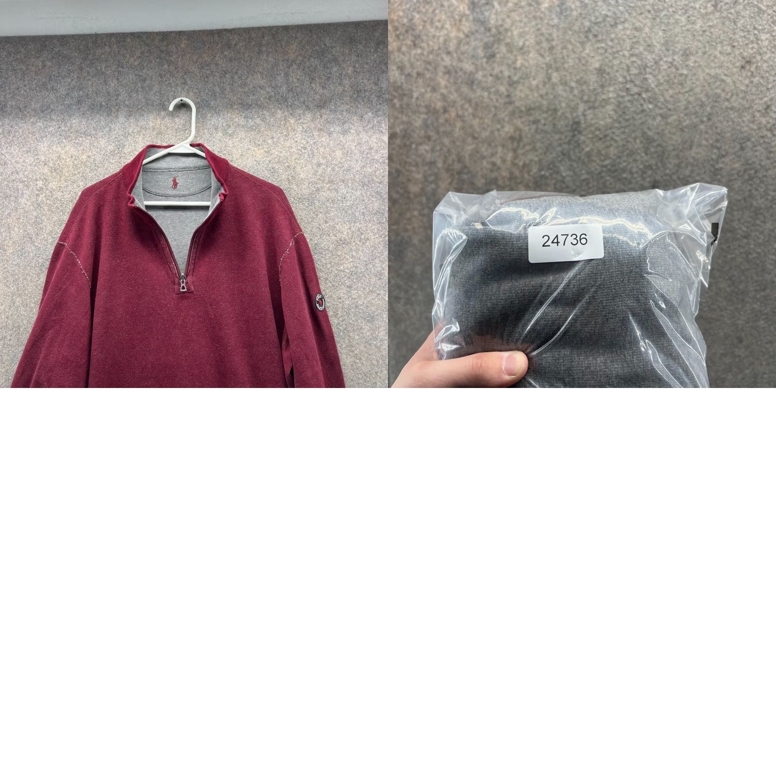 Ralph Lauren Polo Ralph Lauren Sweater Men L Burgundy Gray Reversible Pullover 1/4 Zip Size US L / EU 52-54 / 3 - 9 Thumbnail