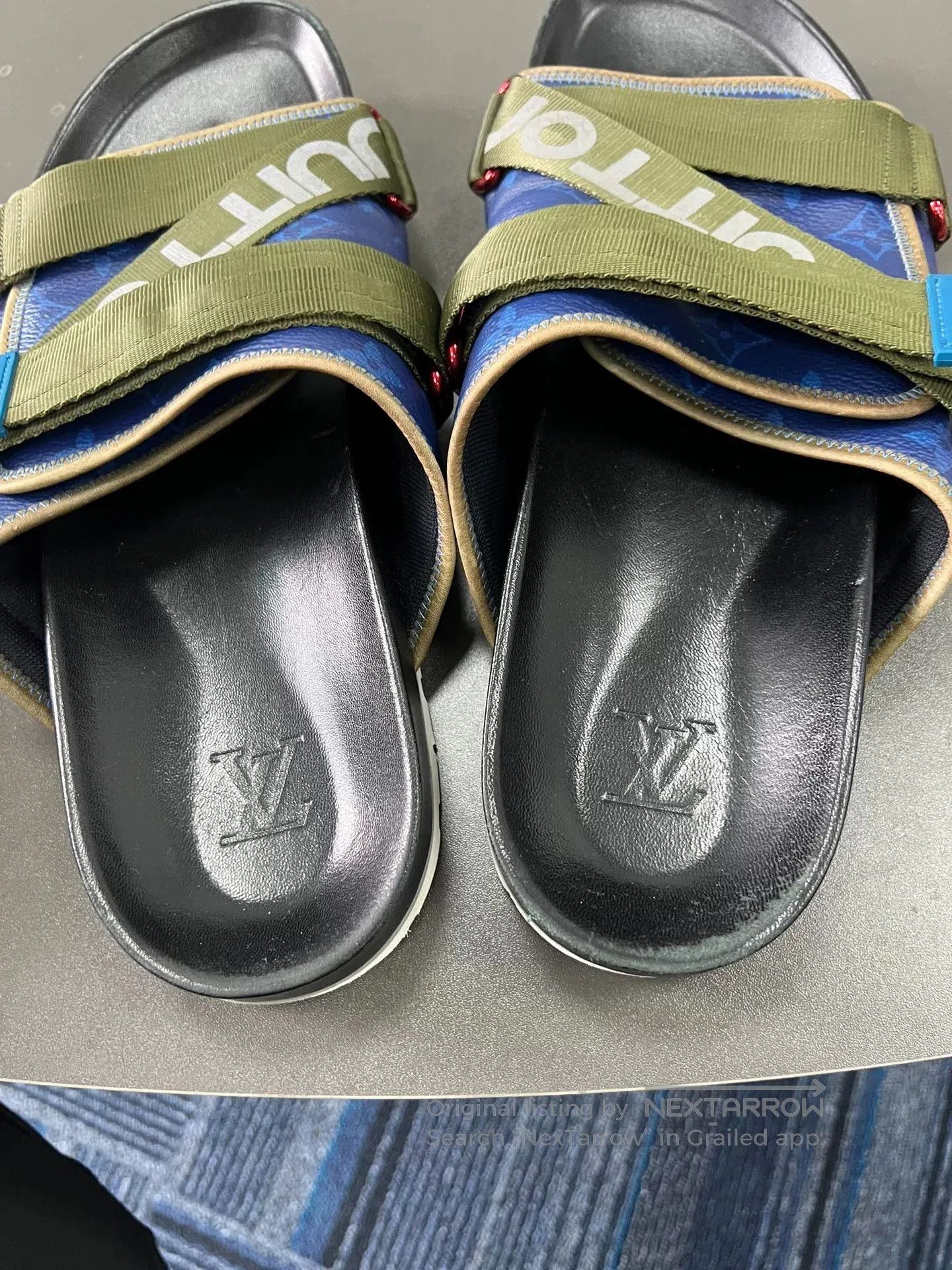 Louis Vuitton LV Nylon Strap Sandals in Dark Green. Size US 10 / EU 43 - 4 Thumbnail