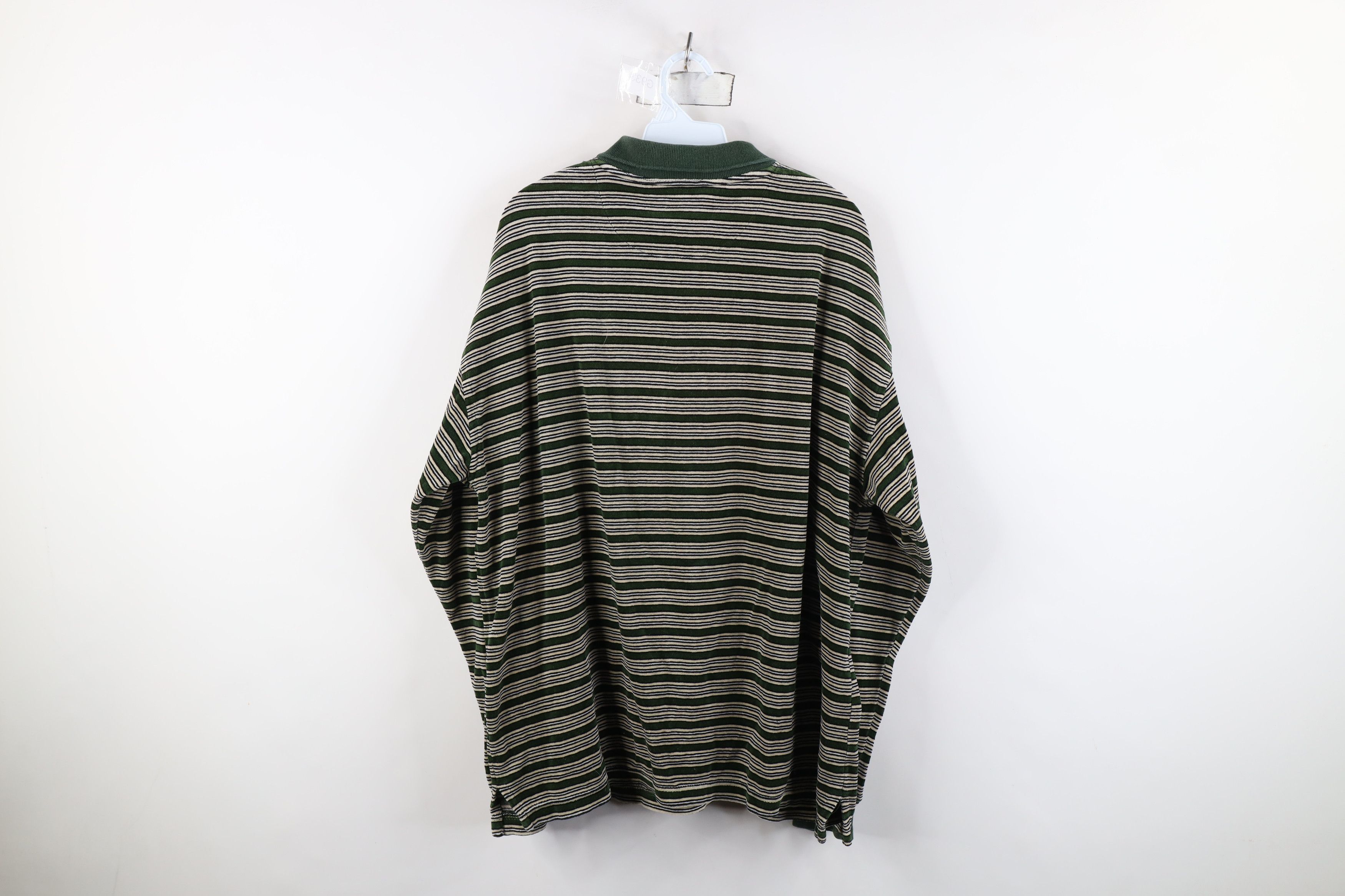 Vintage Vintage 90s Streetwear Velour Long Sleeve Rugby Polo Green Size US XL / EU 56 / 4 - 10 Thumbnail