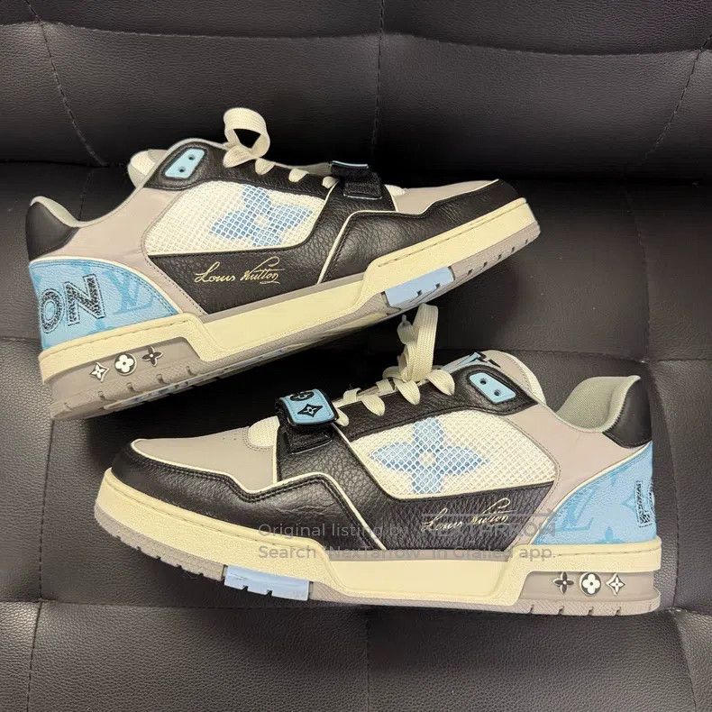 Louis Vuitton Louis Vuitton 24 new trianer blue and black velcro low-top Size US 9 / EU 42 - 6 Thumbnail