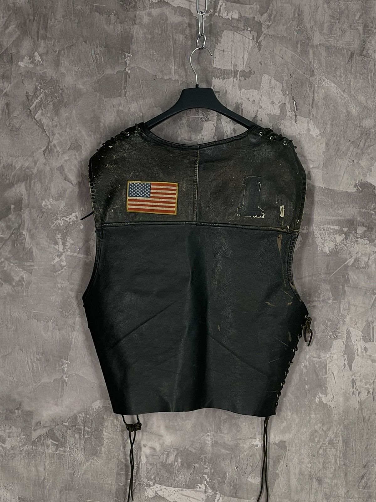 Harley Davidson × Vintage Vintage Leather Bikers Vest Harley Davidson 80s Crazy Fade Size US S / EU 44-46 / 1 - 2 Thumbnail