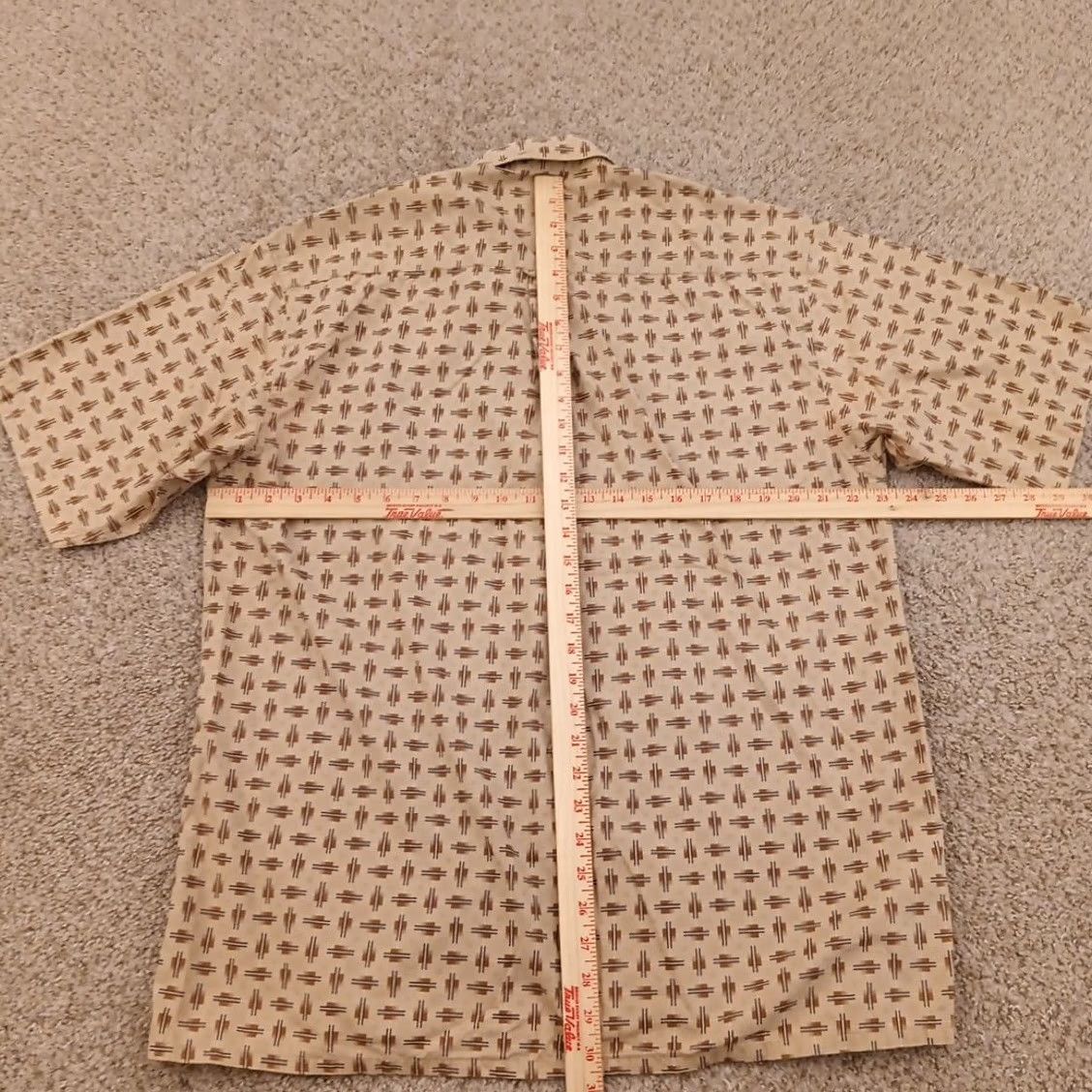 Vintage Fernando Pena Shirt Mens Large Brown Geometric Short Sleeve Button Down Size US L / EU 52-54 / 3 - 5 Thumbnail