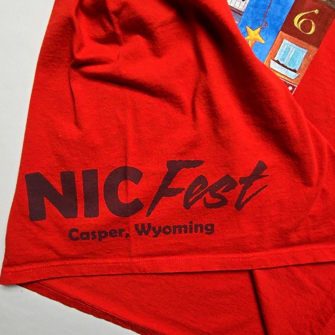 Gildan NIC Fest Art Print Shirt Red XL Graphic Art Festival Tee Size XL / US 12-14 / IT 48-50 - 3 Thumbnail