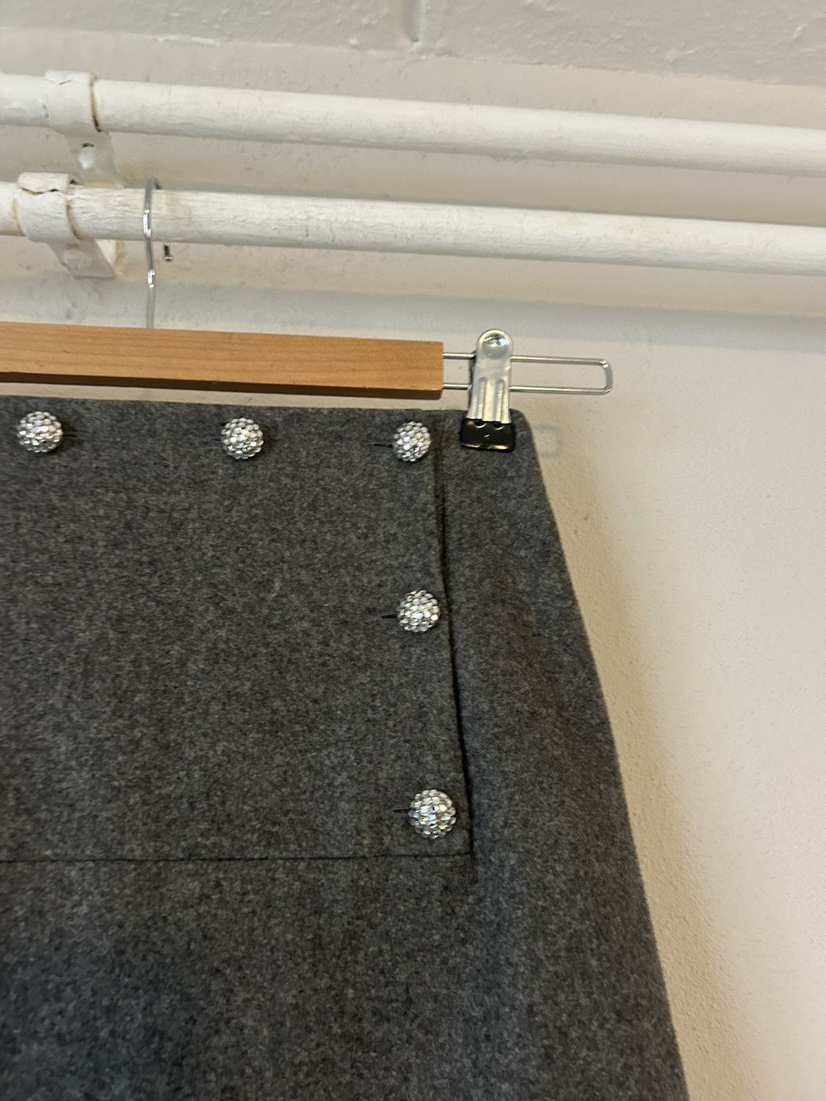 Celine Celine Grey Wool-Cashmere Blend Skirt - Size 38 Size 27" / US 4 / IT 40 - 3 Thumbnail