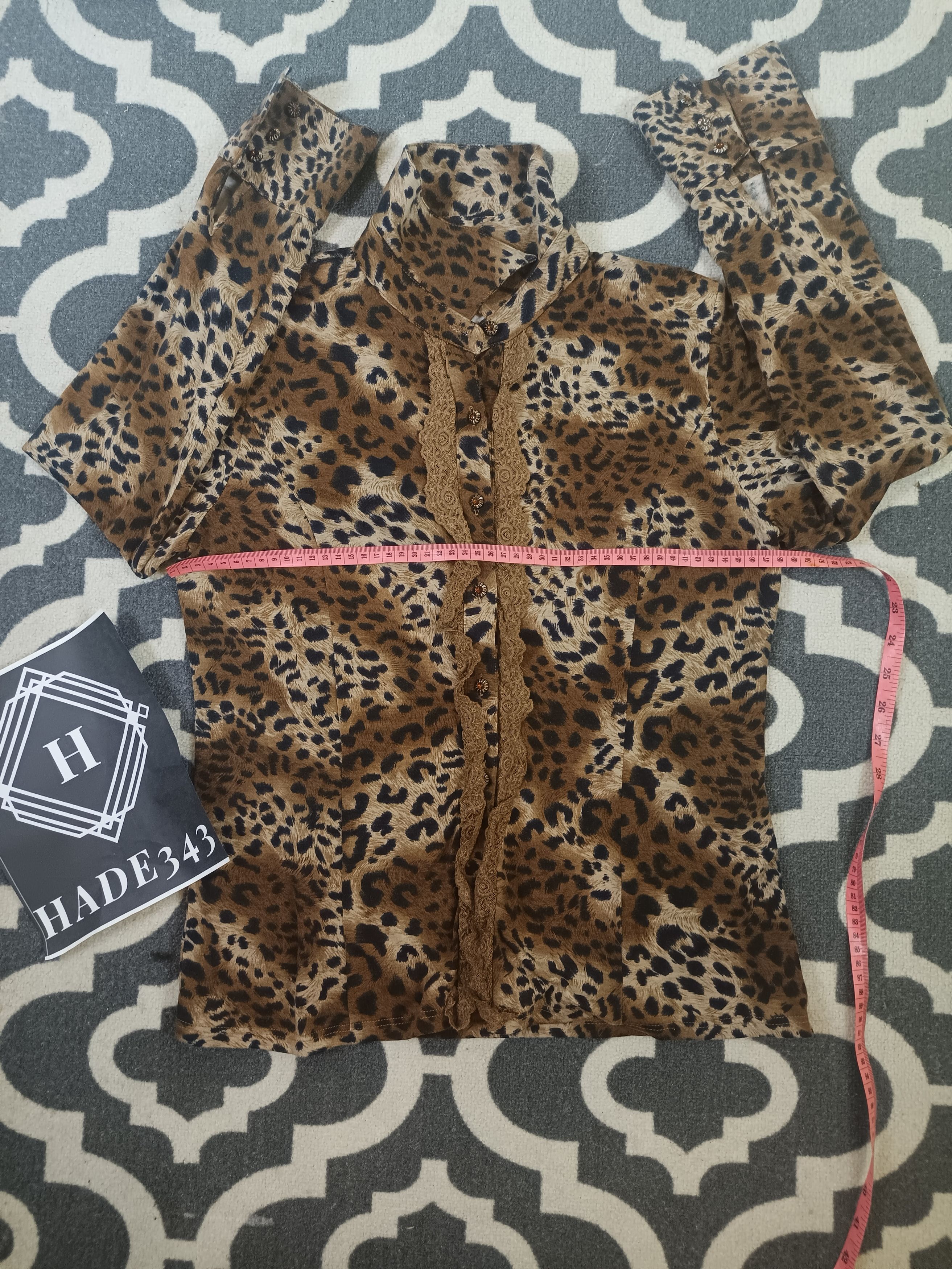The Unbranded Brand FABIO FERRETTI Leopard Lace Shirt Size M / US 6-8 / IT 42-44 - 7 Thumbnail