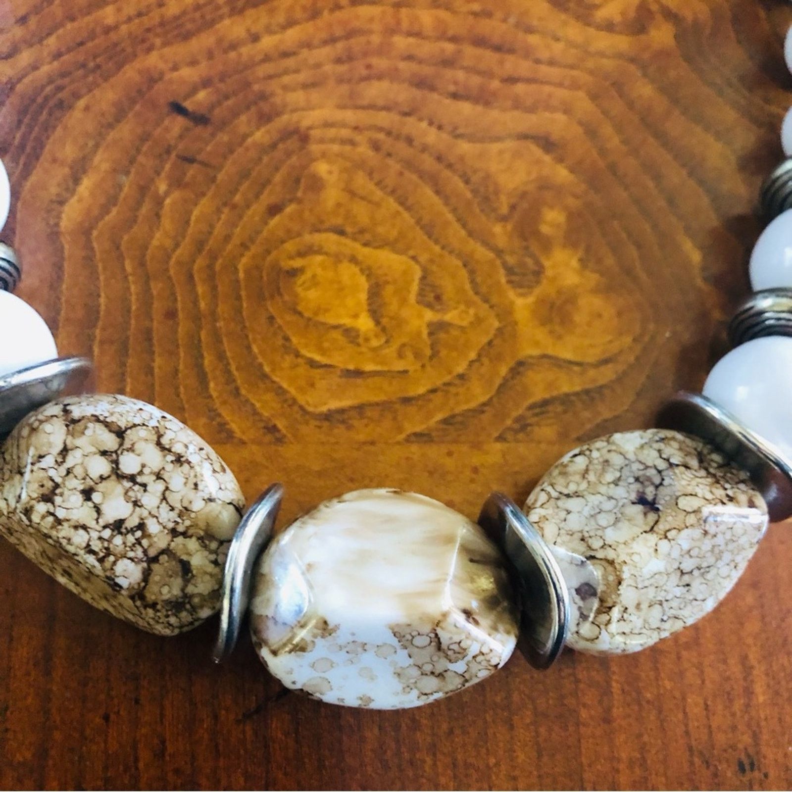 Handmade Handcrafted repurpose mixed material chunky bead necklace Size ONE SIZE - 8 Thumbnail