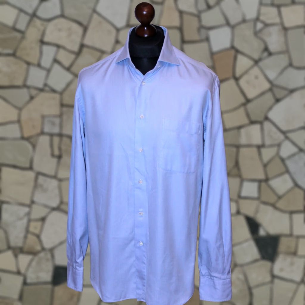 Ermenegildo Zegna Ermenegildo Zegna Blue Dress Shirt Mens 41 16 Size Regular XXL? 41,16 Size US L / EU 52-54 / 3 - 1 Thumbnail