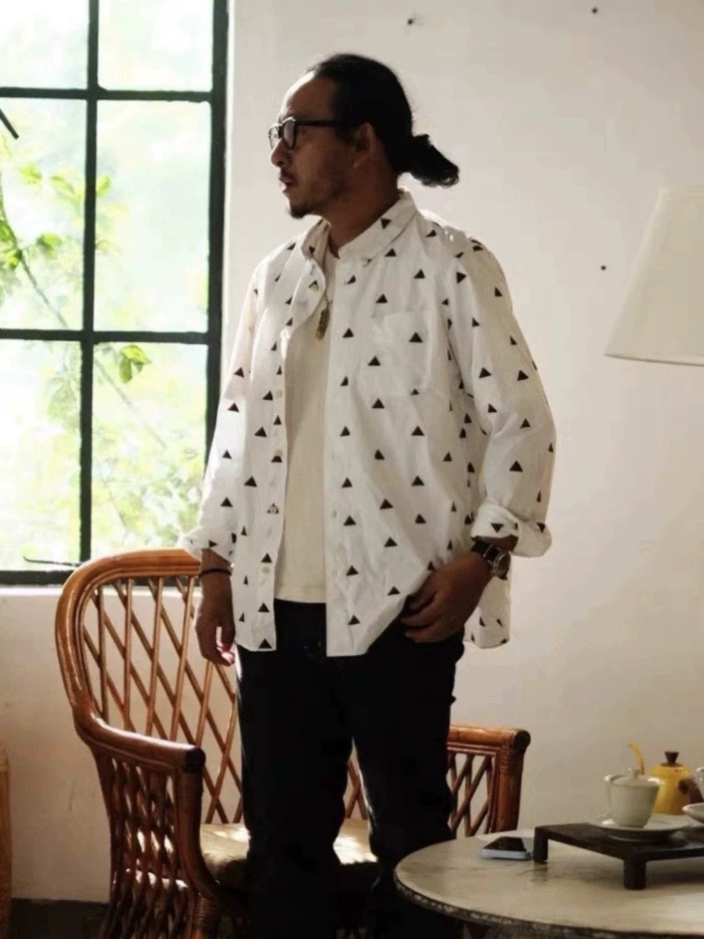 VISVIM 17AW LUNGTA B.D. Shirt LS GIZA Triangle Embroidery 4