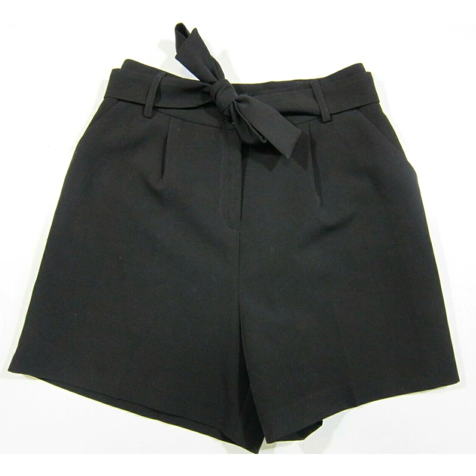 Vintage SHOP 1ONE Black Stretch High Rise Waist Classic Pocket Pleat Short Women Small Size 42" / US 20 - 2 Thumbnail