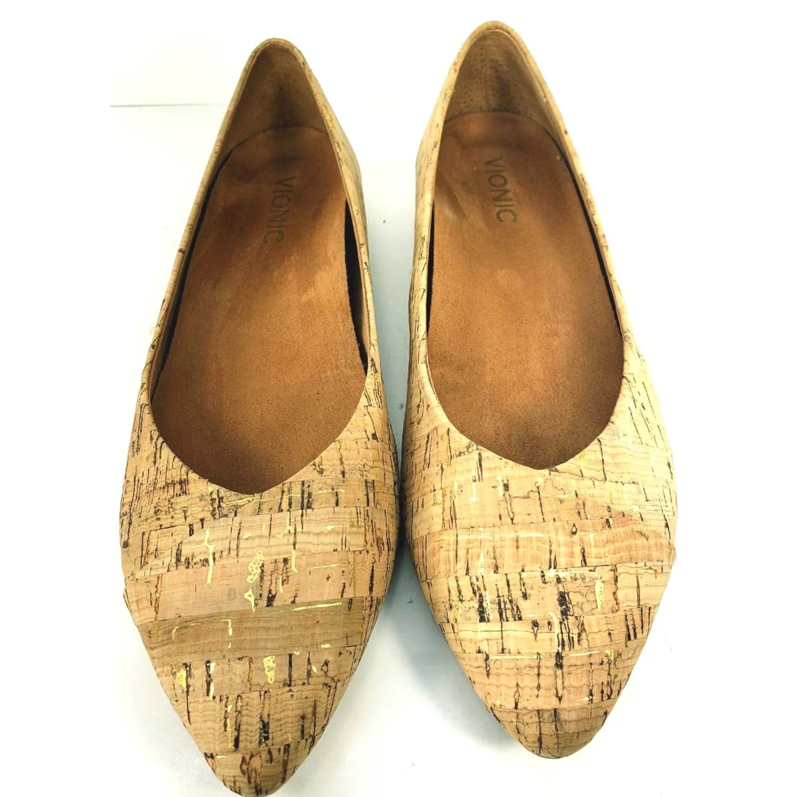 Vionic Vionic 359 Cabello Cork Pointed Toe Orthotic Flats Women's Sz 9M Size US 7 / IT 37 - 3 Thumbnail