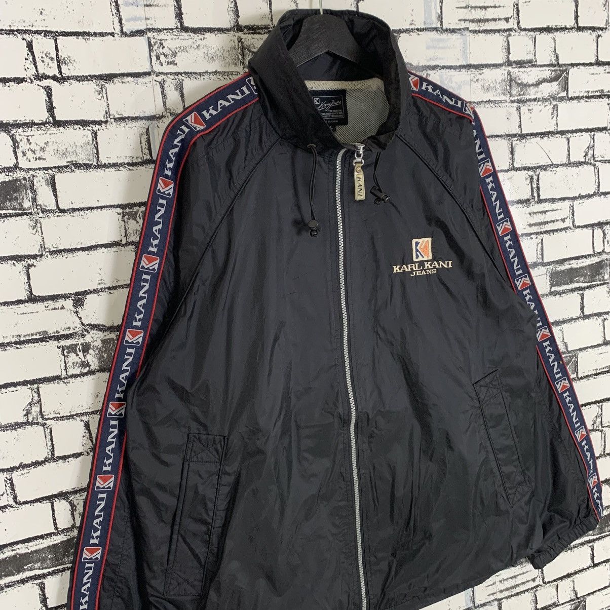Designer × Karl Kani × Vintage Vintage intage Karl Kani Jeans Light Zip Up Jacket Big Logo Size US L / EU 52-54 / 3 - 4 Thumbnail