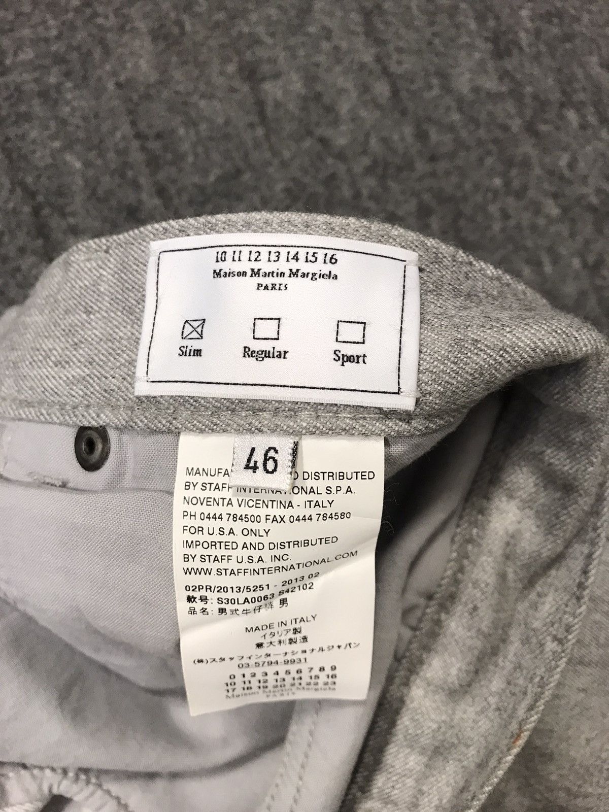 Designer Maison Martin Margiela 14 Grey Denim Buttonfly Straight Cut Size US 30 / EU 46 - 9 Thumbnail