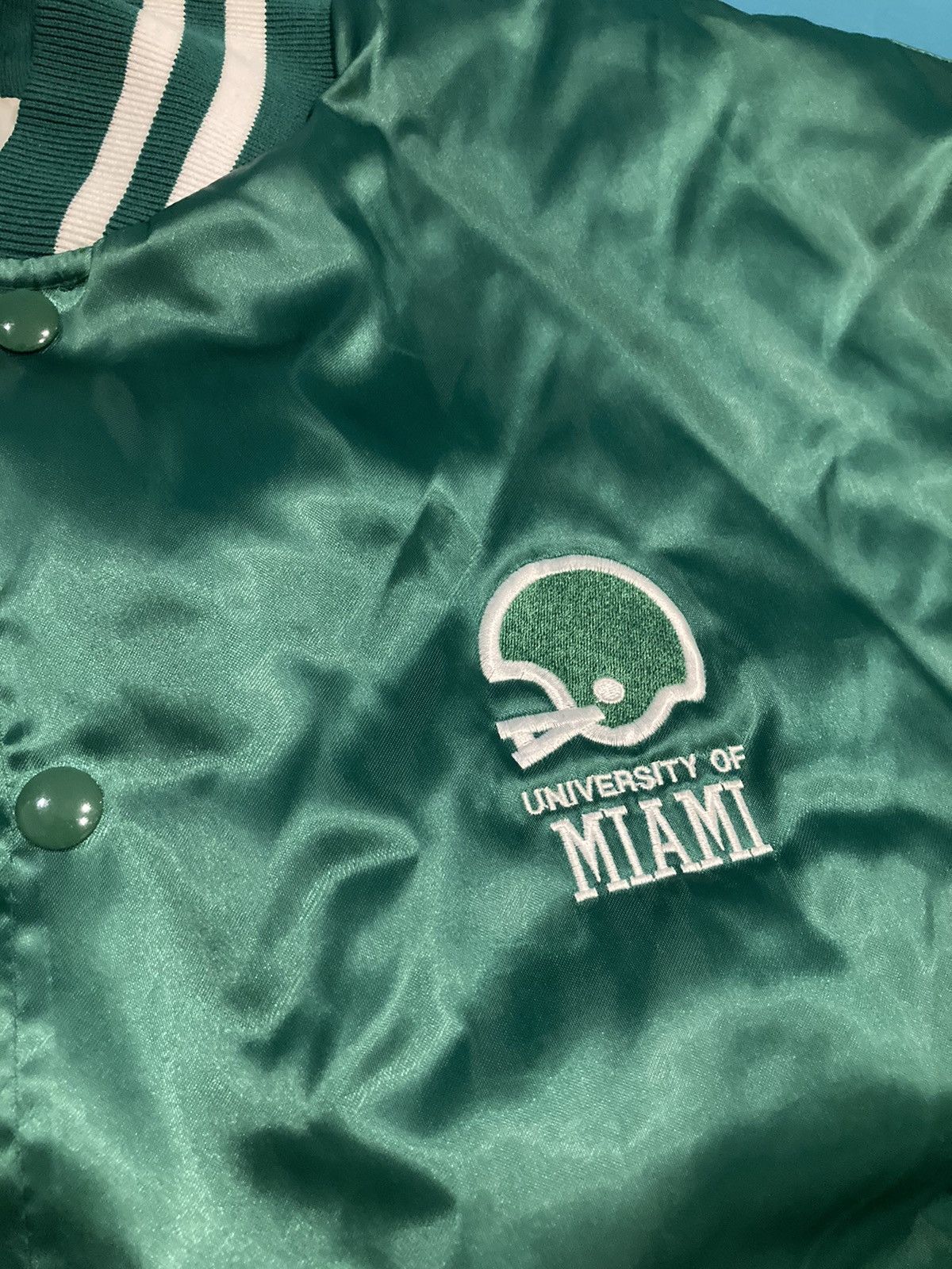 Starter Miami Vintage Varsity Satin Starter Bomber Jacket Size US XL / EU 56 / 4 - 3 Thumbnail