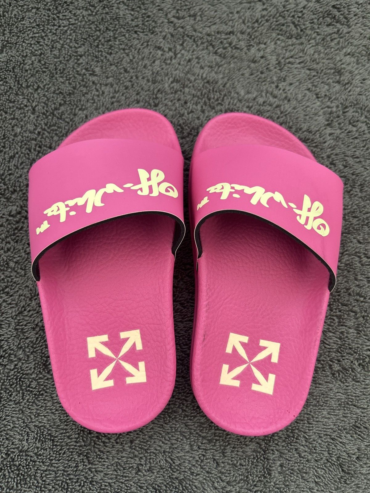 Off-White Kids Off-White Pool Slide Fuchsia Yellow 8T Size US 4 / IT 34 - 3 Thumbnail