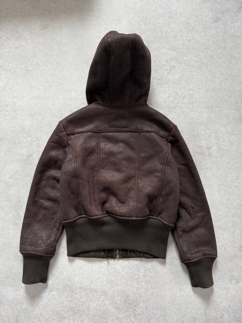 Vintage Y2K Brown Faux Shearling Hooded Toggle Jacket Distressed Size L / US 10 / IT 46 - 2 Thumbnail