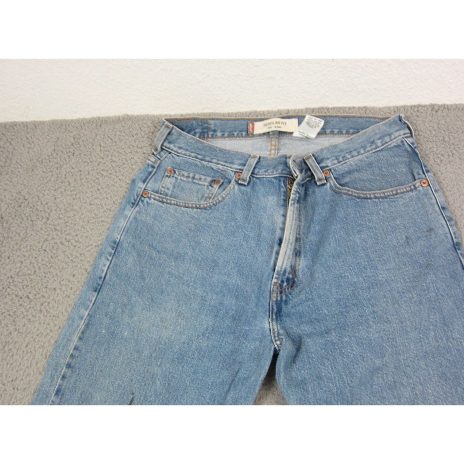 Levi's VINTAGE Levi's Jeans 505 Regular Blue 33x34 Mens Straight Denim 5-Pocket Zipper Button Logo Y2K Size US 33 - 6 Thumbnail