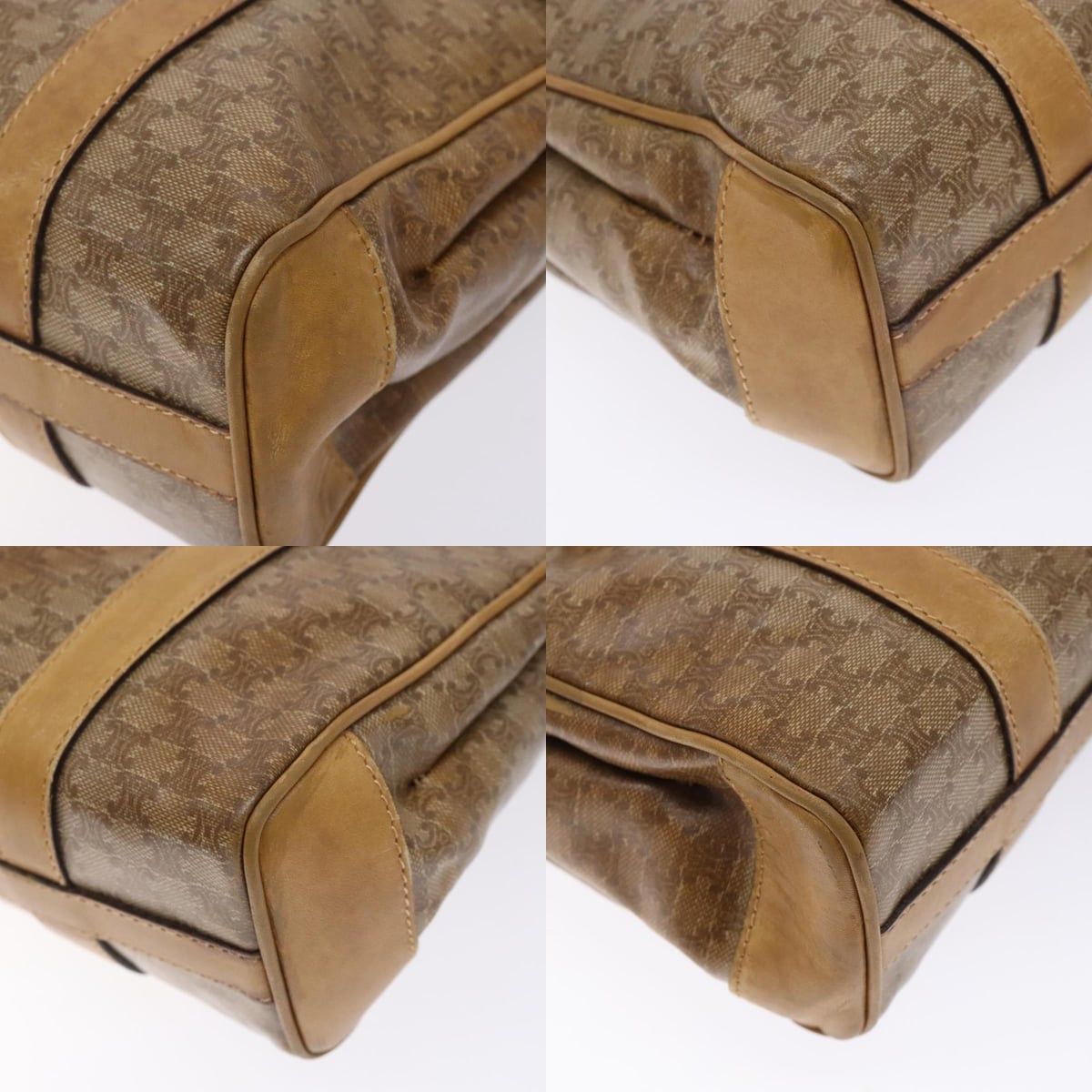 Celine CELINE Macadam Canvas Hand Bag Pvc Beige Gold Size ONE SIZE - 10 Thumbnail