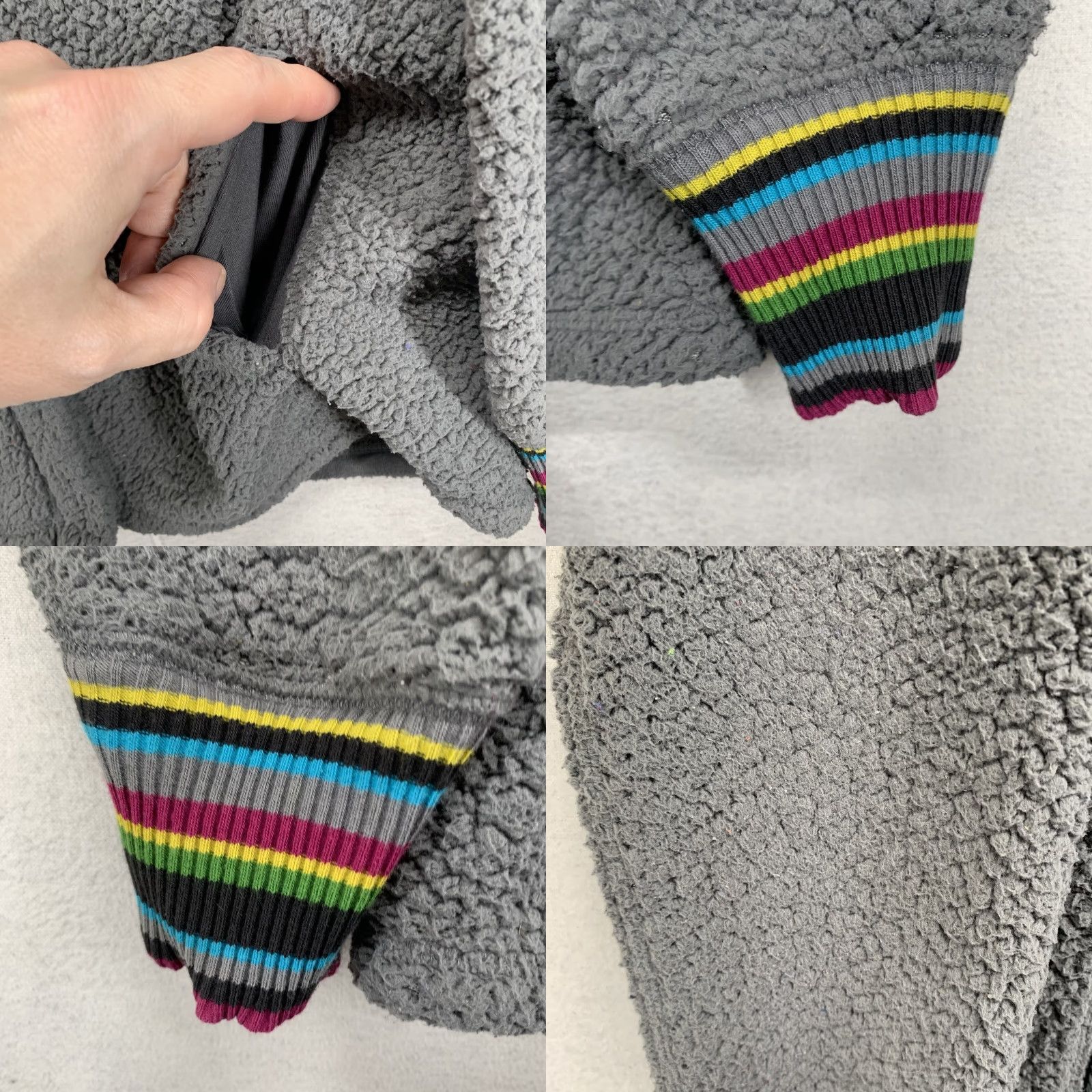 Life is Good Life is Good Hoodie Women’s XS Gray Full Zip Sherpa Fleece Relaxed Fit Logo Zipper Pockets Hooded Casual Autumn Winter Rainbow 100% Polyester Size XS / US 0-2 / IT 36-38 - 8 Thumbnail