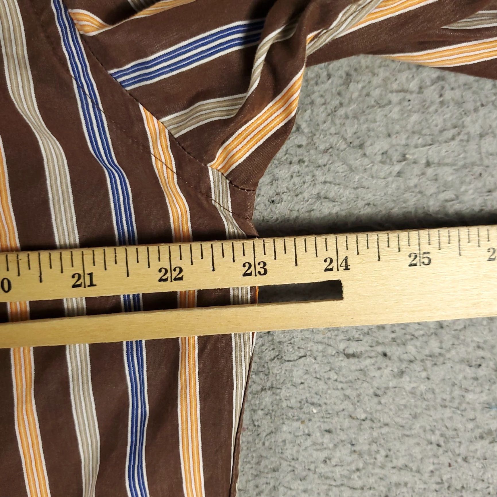 Faconnable Façonnable Shirt Adult Large Brown Striped Button-Up Long Sleeve Mens Size US L / EU 52-54 / 3 - 5 Thumbnail