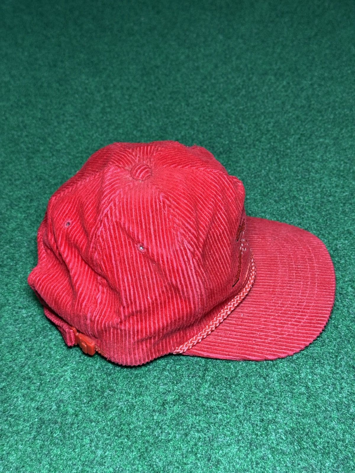 Vintage Vintage 80s Ski Skiing Retro Corduroy Red Snapback Cap Hat Size ONE SIZE - 4 Thumbnail