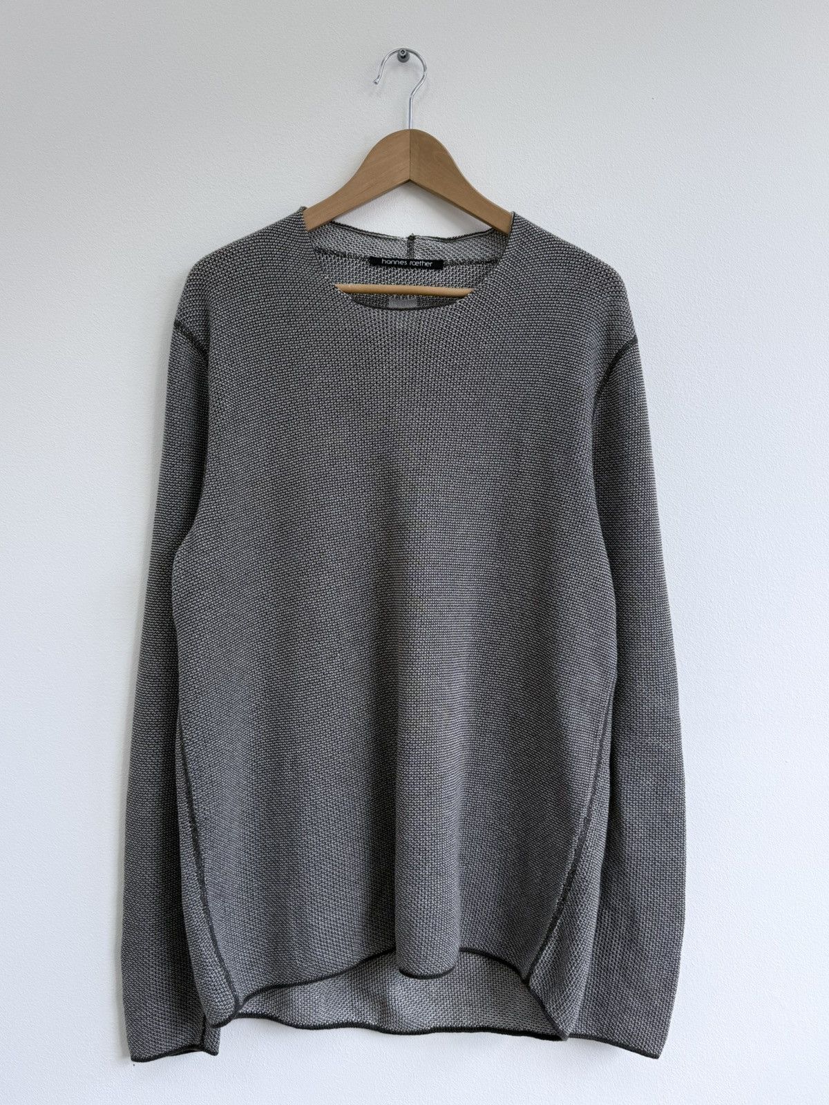 Hannes Roether Gray Wool Knit Sweater