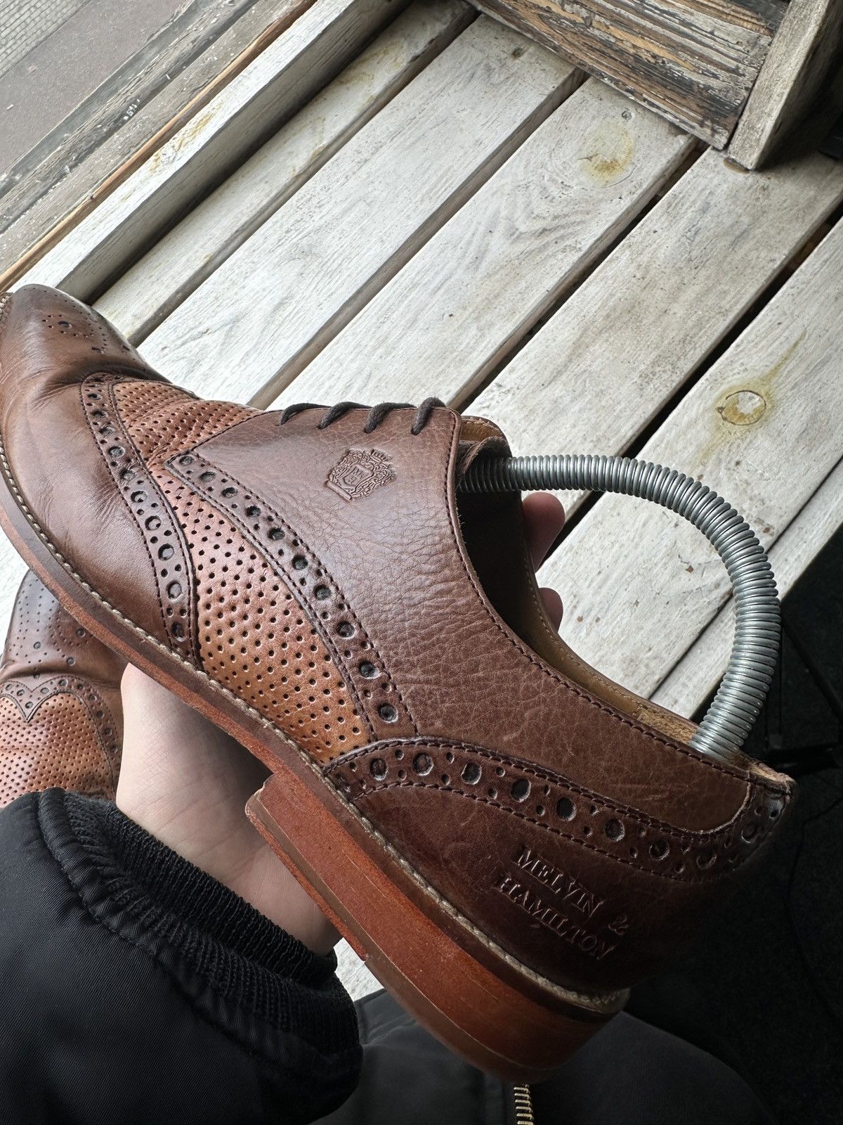 Melvin & Hamilton LUXURY 🚨 MELVIN & HAMILTON VNTG SHOES MEN BROWN LUXURY RARE Size US 10 / EU 43 - 19 Thumbnail