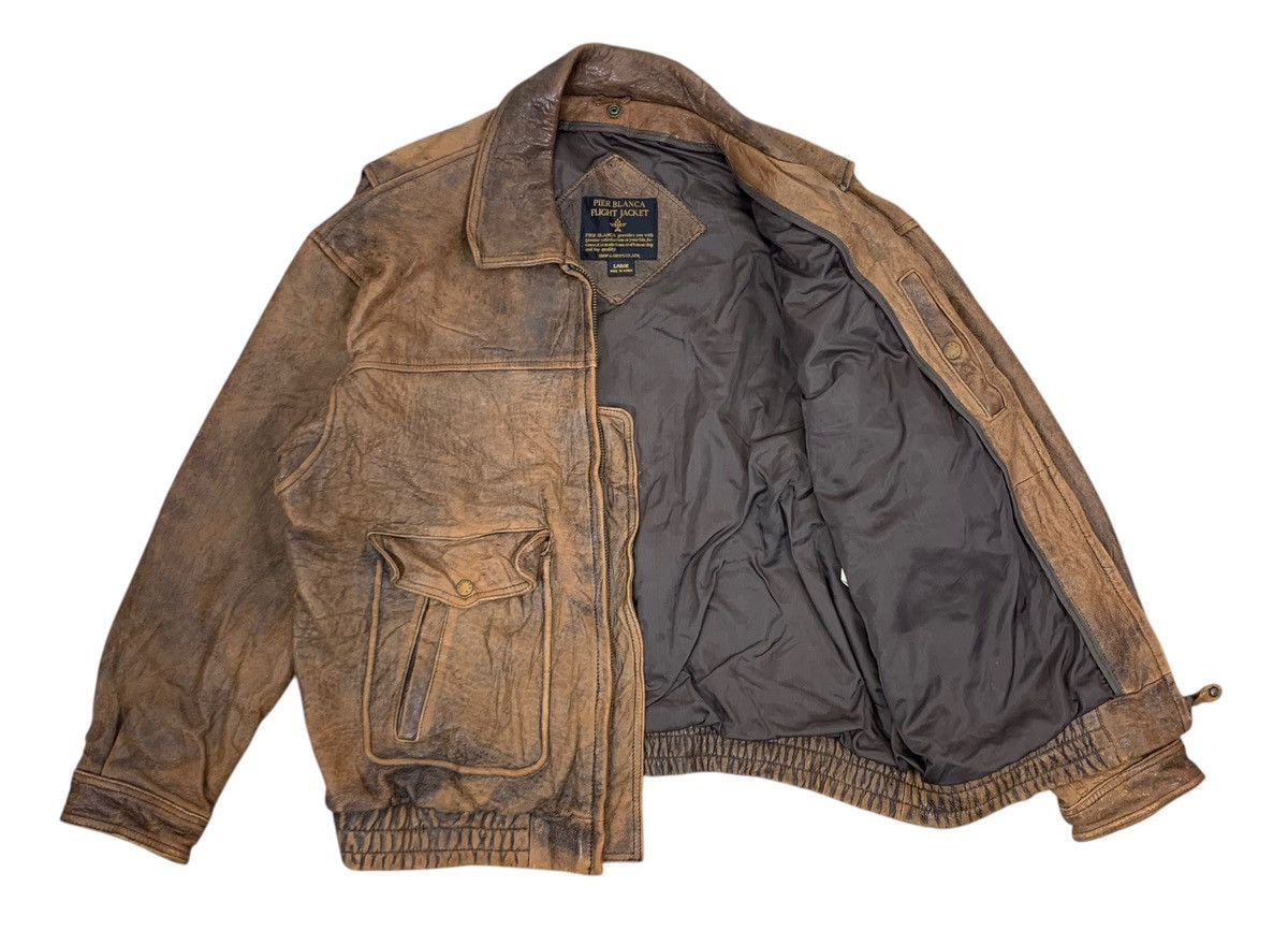 Genuine Leather VINTAGE PIER BLANCA FLIGHT LEATHER JACKET Size US L / EU 52-54 / 3 - 2 Thumbnail