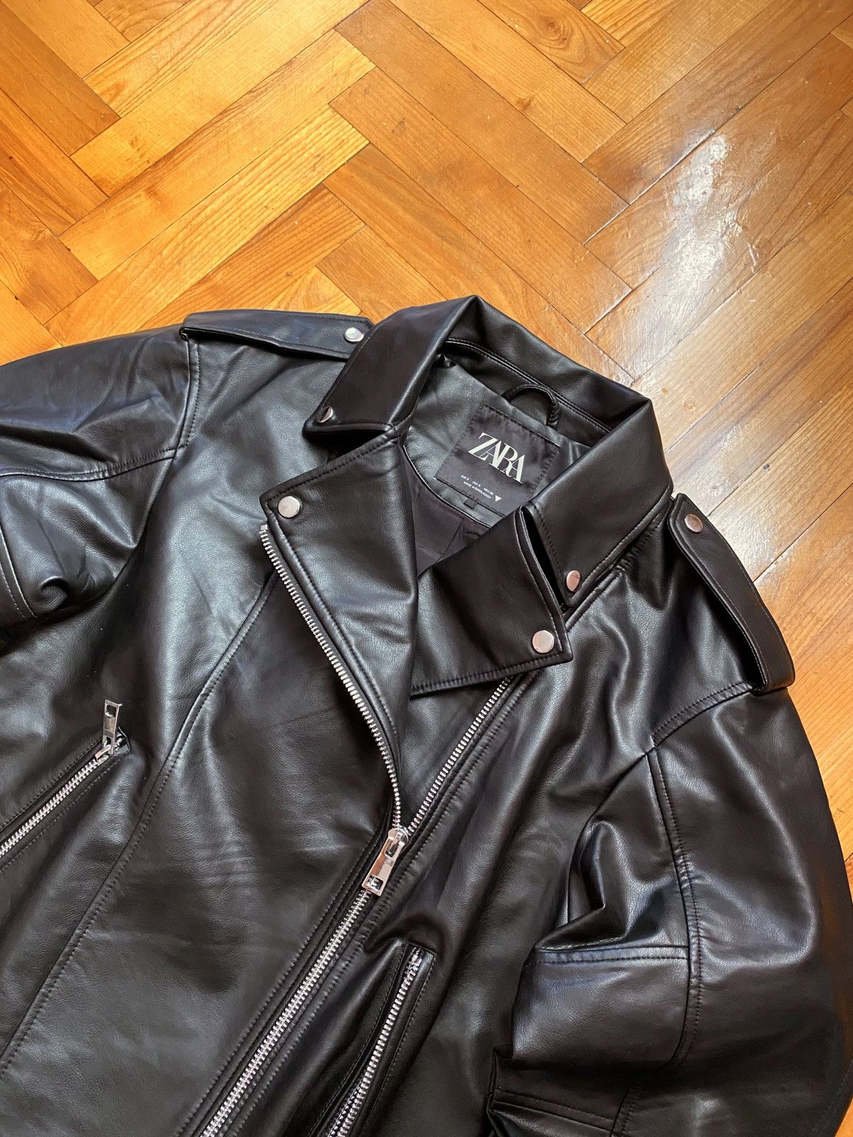 Designer × Japanese Brand Rick Owens Style Zara Leather Jacket Size US S / EU 44-46 / 1 - 4 Thumbnail