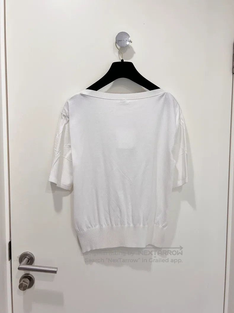 Hermes Hermes White Knit Jacquard Short Sleeve T-Shirt Size XS / US 0-2 / IT 36-38 - 2 Thumbnail