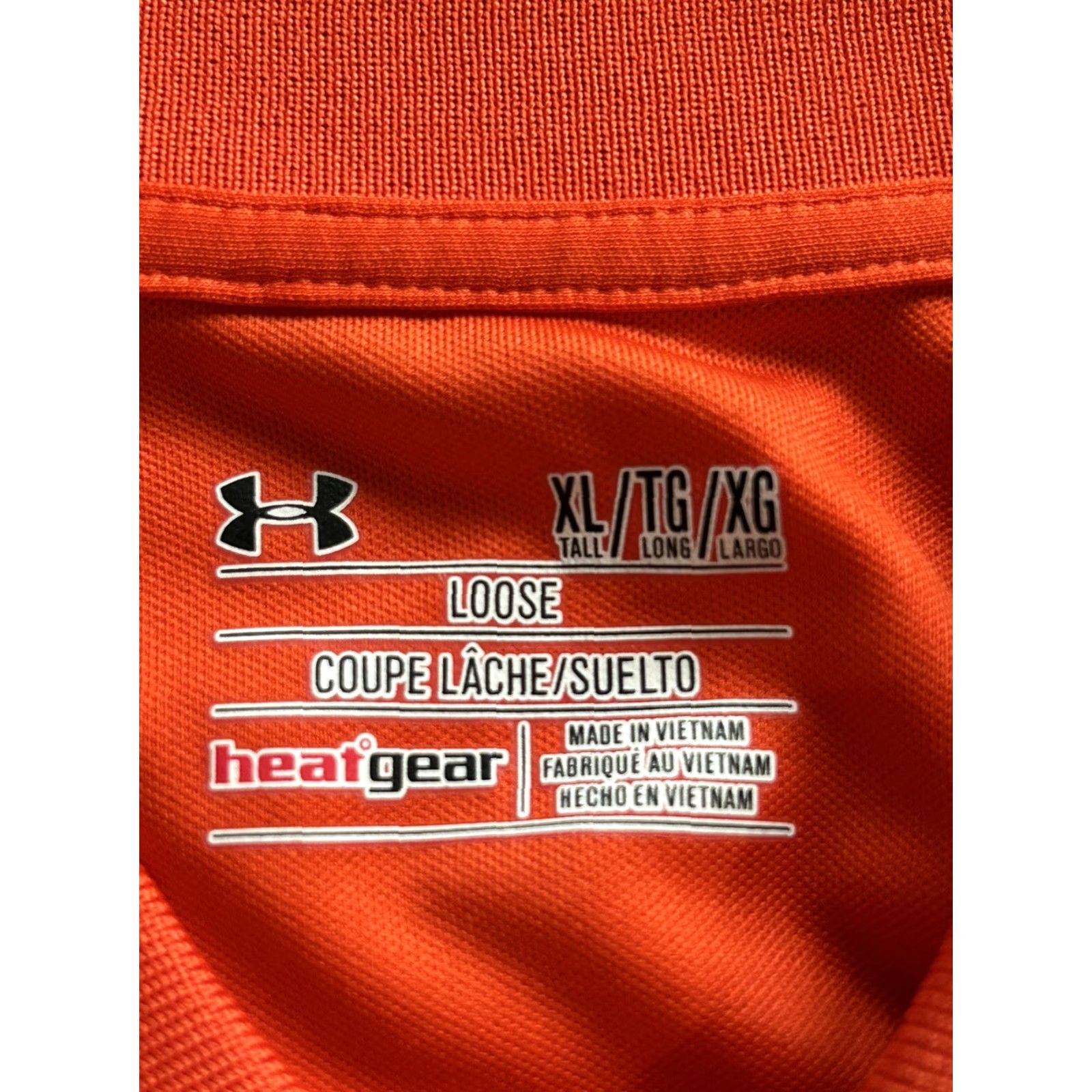 Under Armour Under Armour Golf Polo Shirt HeatGear Short Sleeve Mens XL Bright Orange Logo Solid Polo Size US XL / EU 56 / 4 - 4 Thumbnail