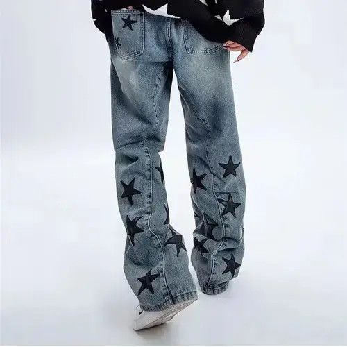 VIBE High street washed embroidered star patch jeans Size US 32 / EU 48 - 4 Thumbnail