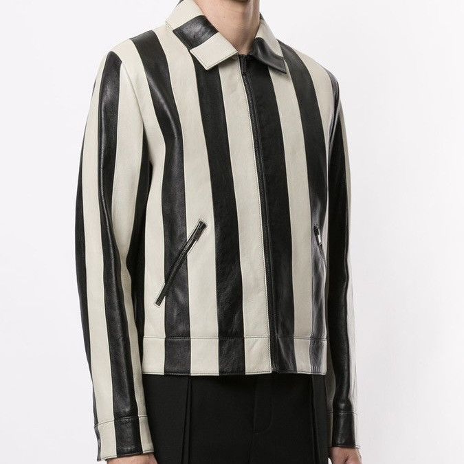 Saint Laurent Paris Saint Laurent Striped Leather Jacket Size US M / EU 48-50 / 2 - 3 Thumbnail