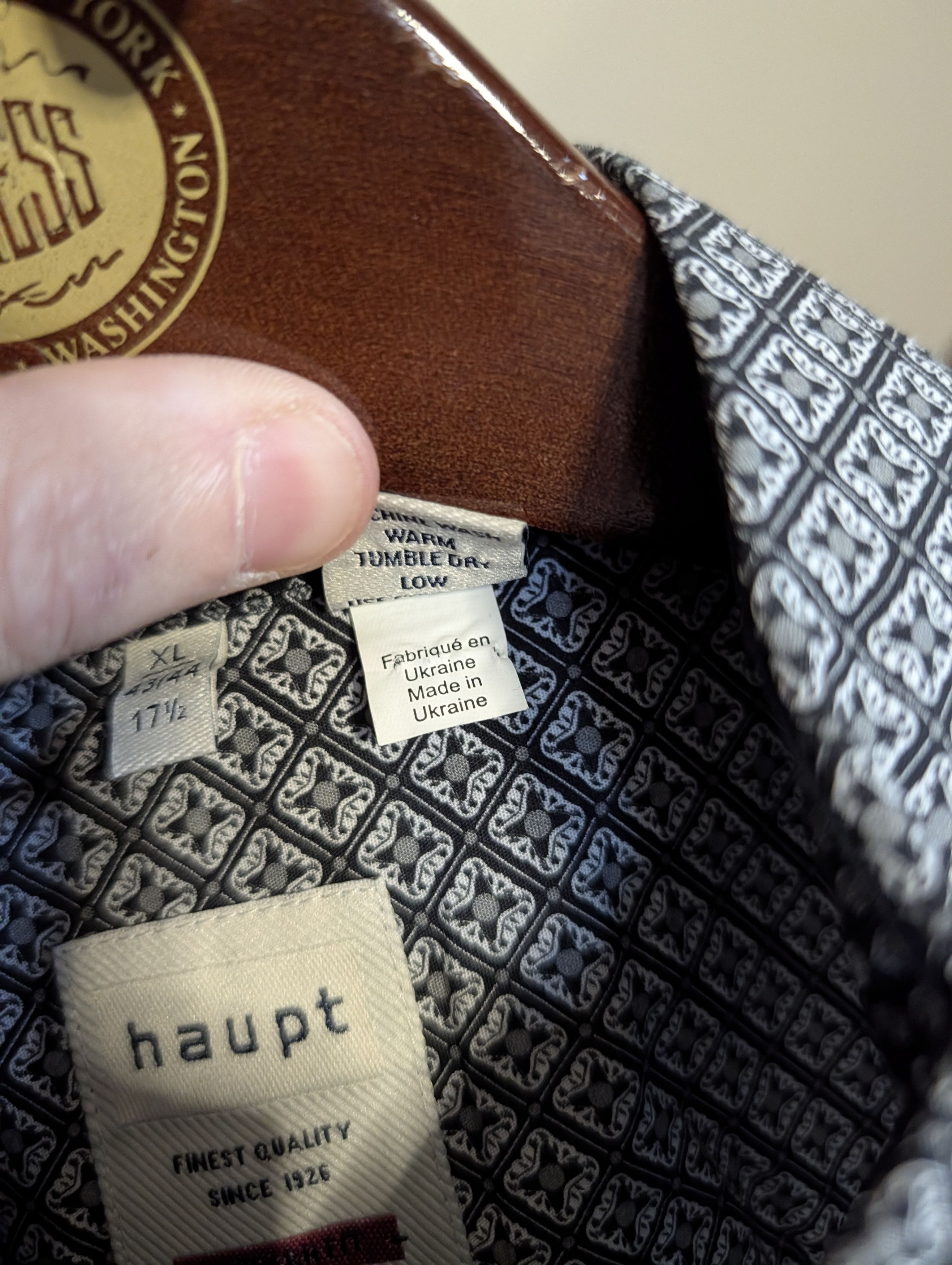 Haupt Gray/blue psychedelic patterned cotton dress shirt XL Size US XL / EU 56 / 4 - 11 Thumbnail