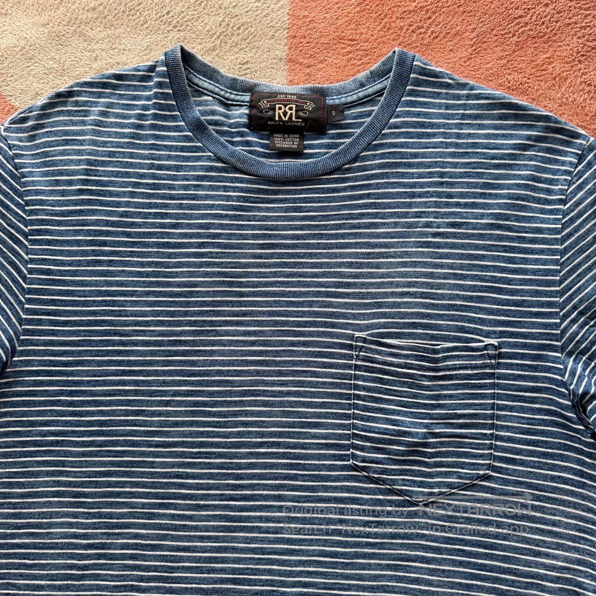 RRL Ralph Lauren Ralph Lauren RRL Blue White Stripe Tee. Size US S / EU 44-46 / 1 - 2 Thumbnail