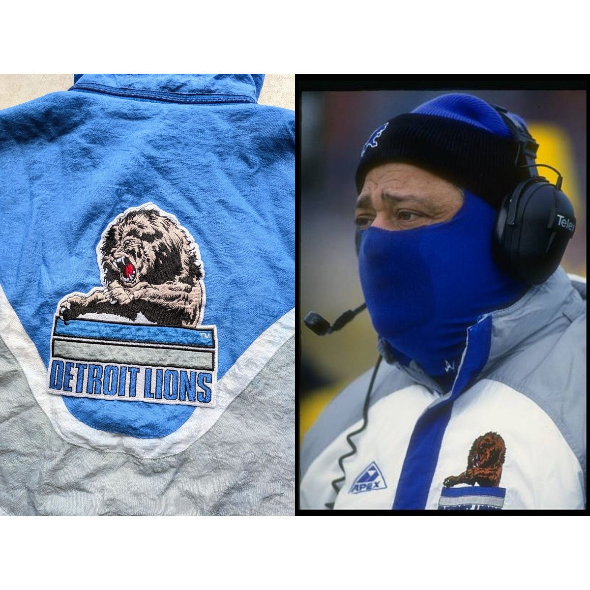 Apex One × NFL Detroit Lions 90s APEX puffer XL blue gray Pro Line vintage Size US XL / EU 56 / 4 - 1 Thumbnail