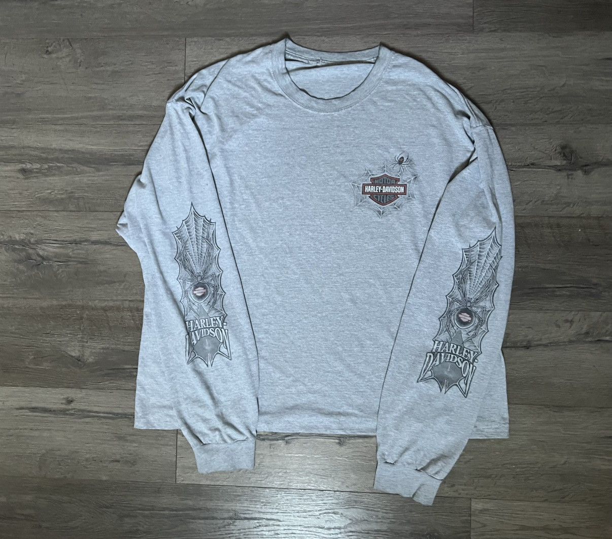 Harley Davidson スパイダー　web 長袖　XL Vintage Vintage Harley Davidson SPIDER WEB SLEEVES