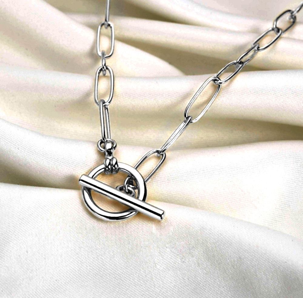 Designer × Vintage Punk Shine Paperclip Chain Silver Necklace Streetwear Rave Size ONE SIZE - 2 Thumbnail