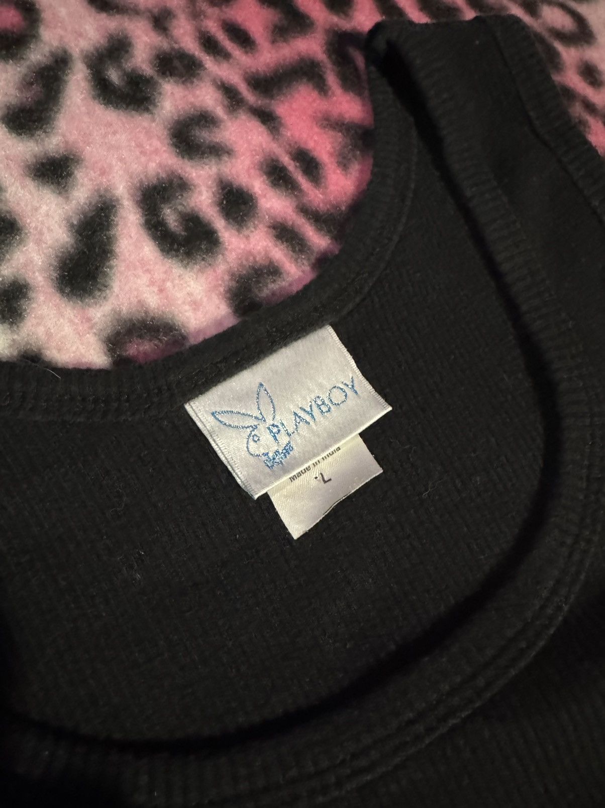 Playboy Vintage Black & Pink Playboy Ribbed Glitter Tank Top Size L / US 10 / IT 46 - 3 Thumbnail