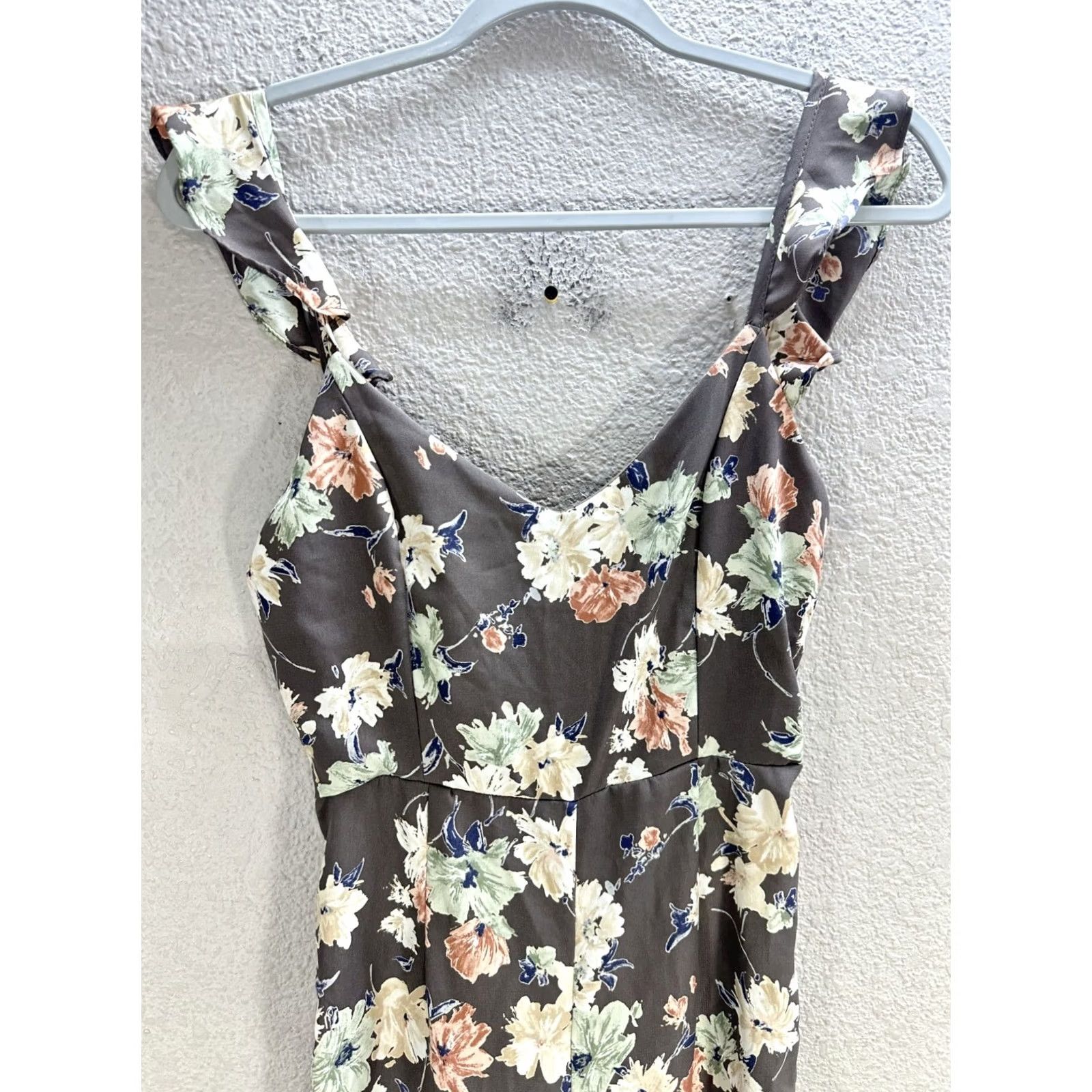 Vintage Leith Women's Romper Overalls Floral Sleeveless Tie Back XXS Brown Size 24" / US 00 / IT 34 - 4 Thumbnail
