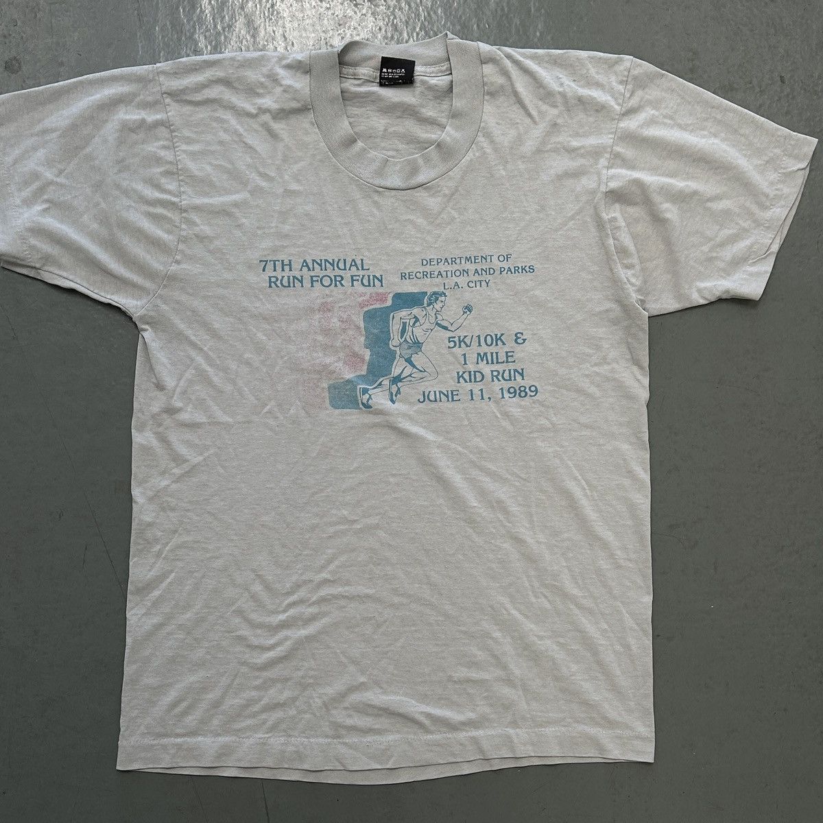 Vintage 1989 Run for Fun LA City 5K/10K Vintage Tee Size US L / EU 52-54 / 3 - 1 Thumbnail