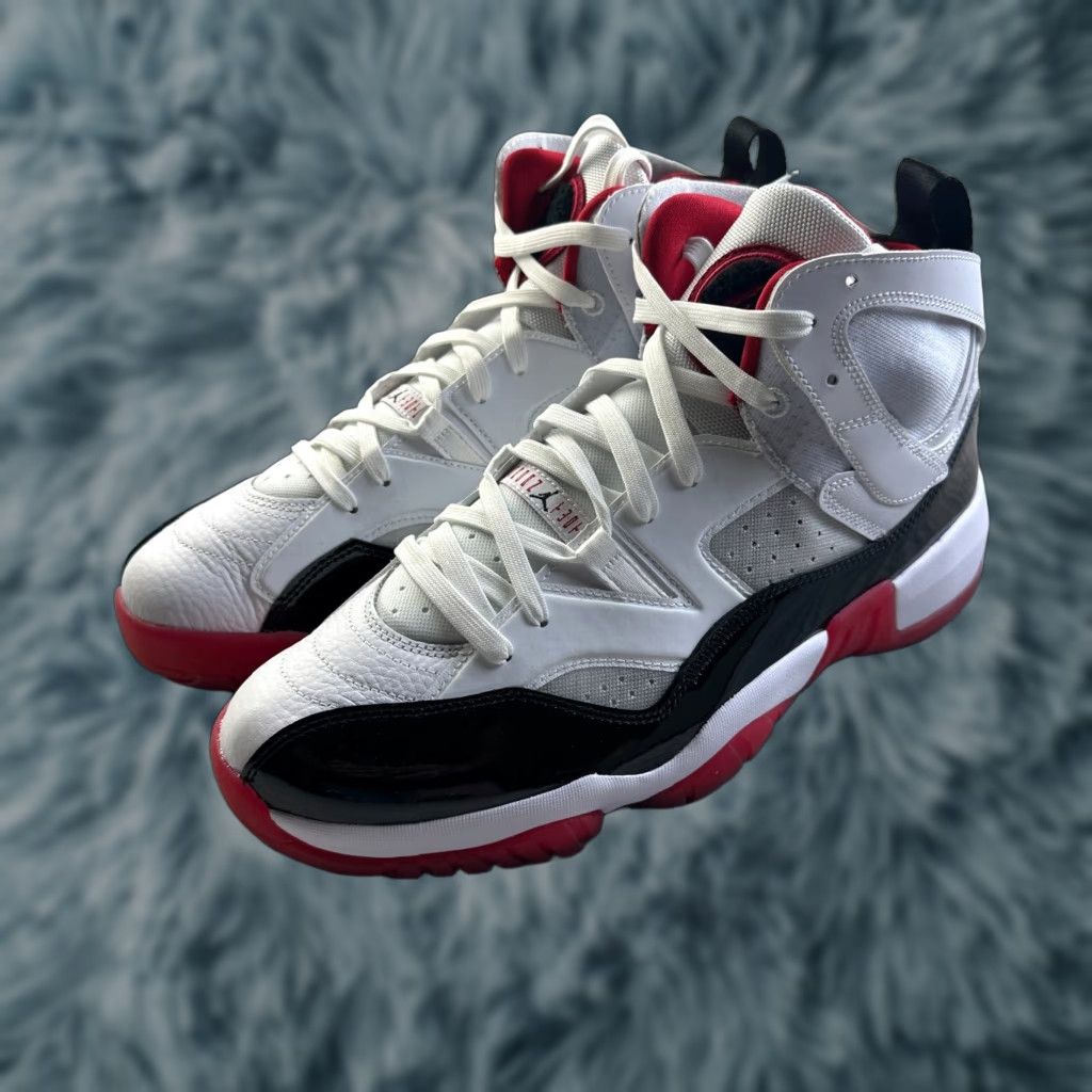 Jordan Brand Air Jordan Sneaker Mens 12.5 White Black Red Bred Concord High Top Jumpman Two Trey Size US L / EU 52-54 / 3 - 1 Thumbnail
